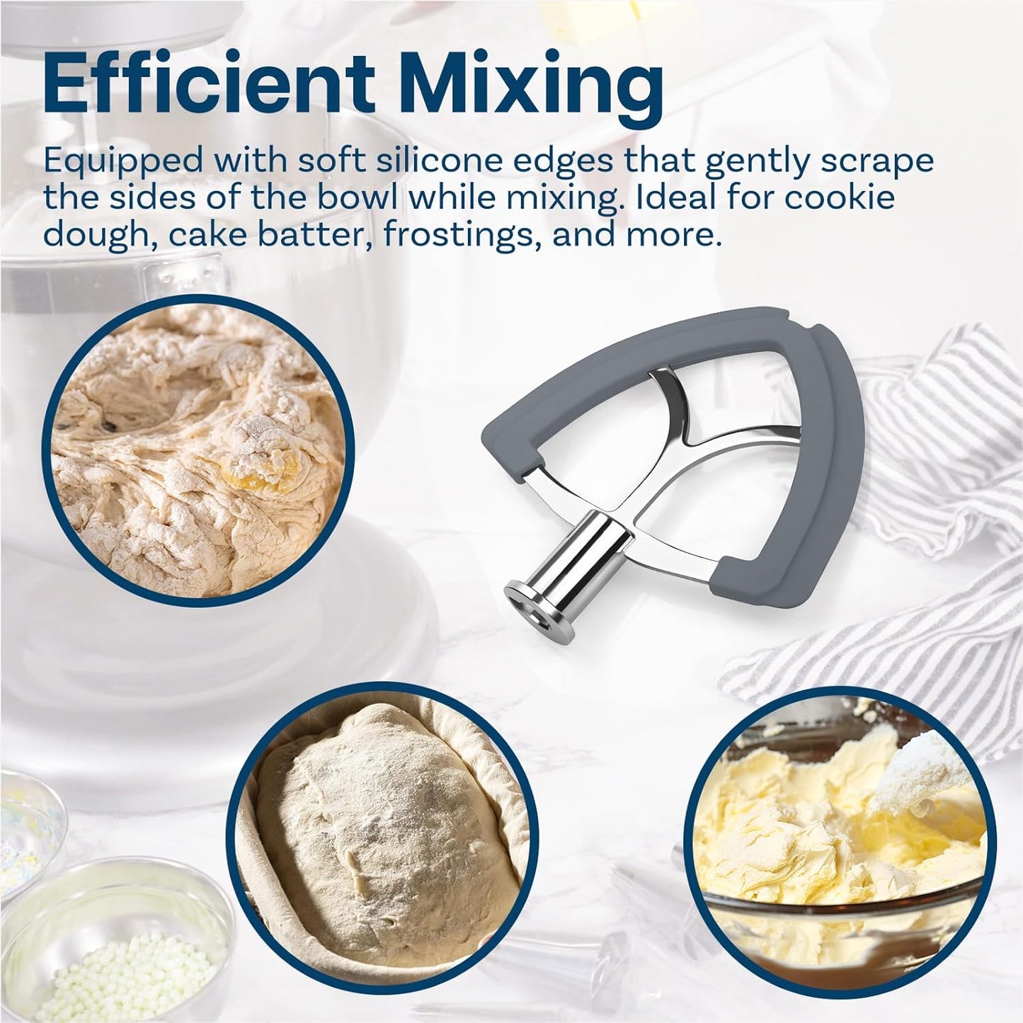 Flex Edge Rührer für KitchenAid Standmixer, Flex Edge Rührer Edelstahl