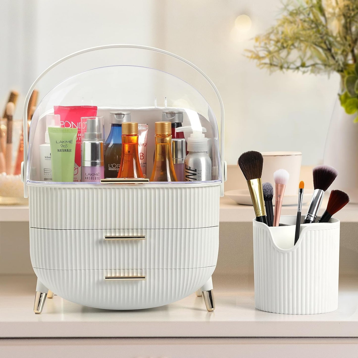MakeUp-Organizer mit Pinsel-Aufbewahrung