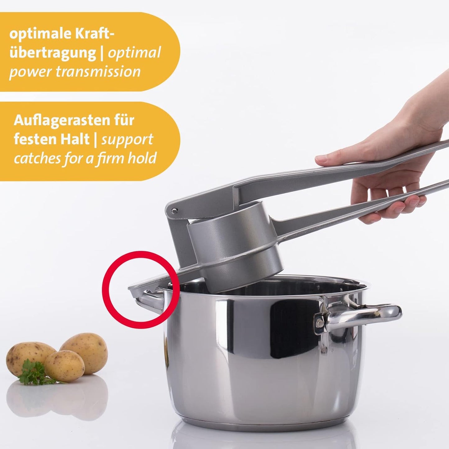 Spätzlepress & Spätzlechef, Silber/Rundloch