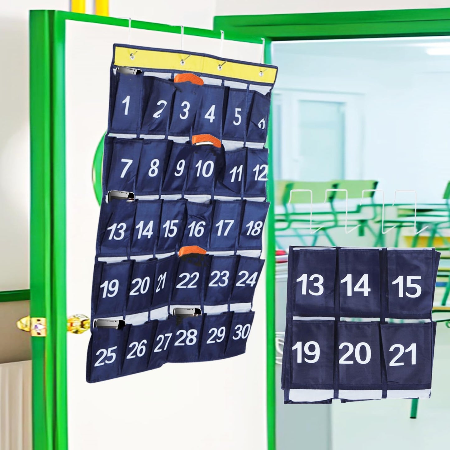 Handygarage für Klassenzimmer mit 30 Taschen, Marineblau