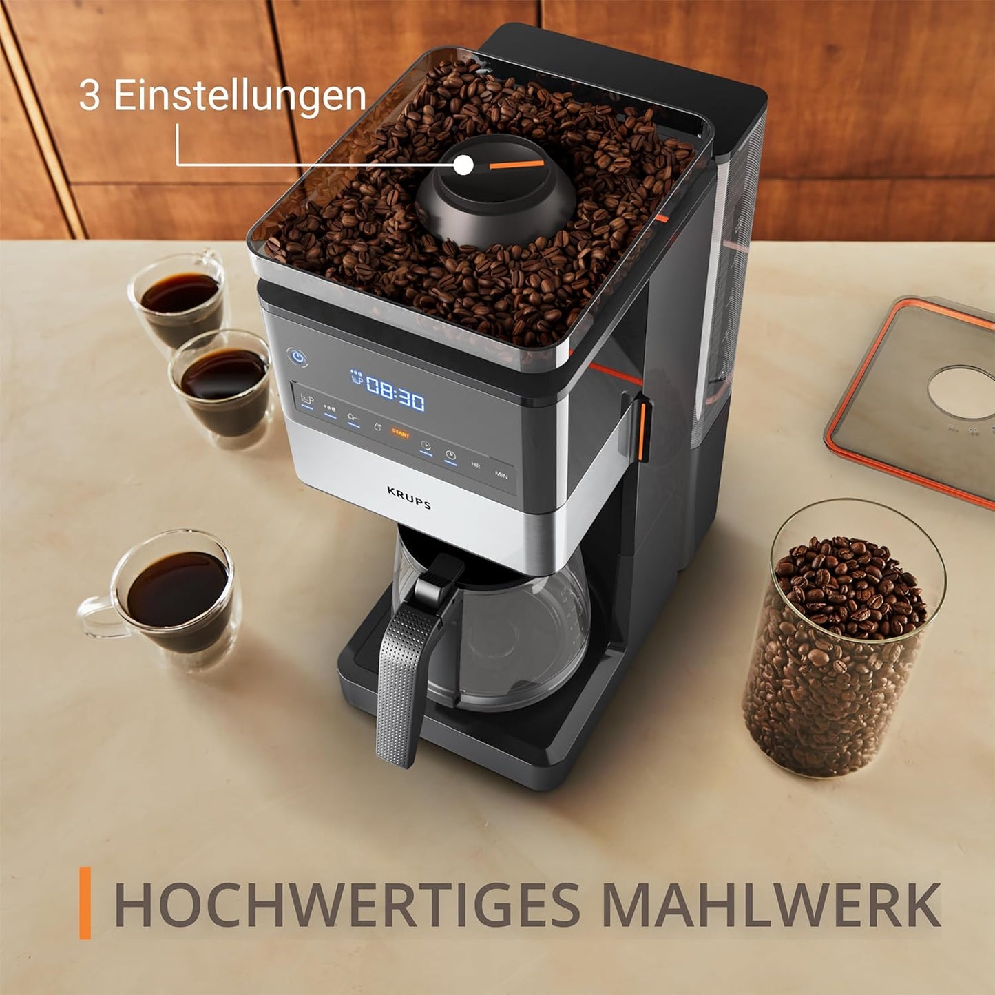 Grind Aroma XL Filterkaffeemaschine, Schwarz/Edelstahl 1,5 L