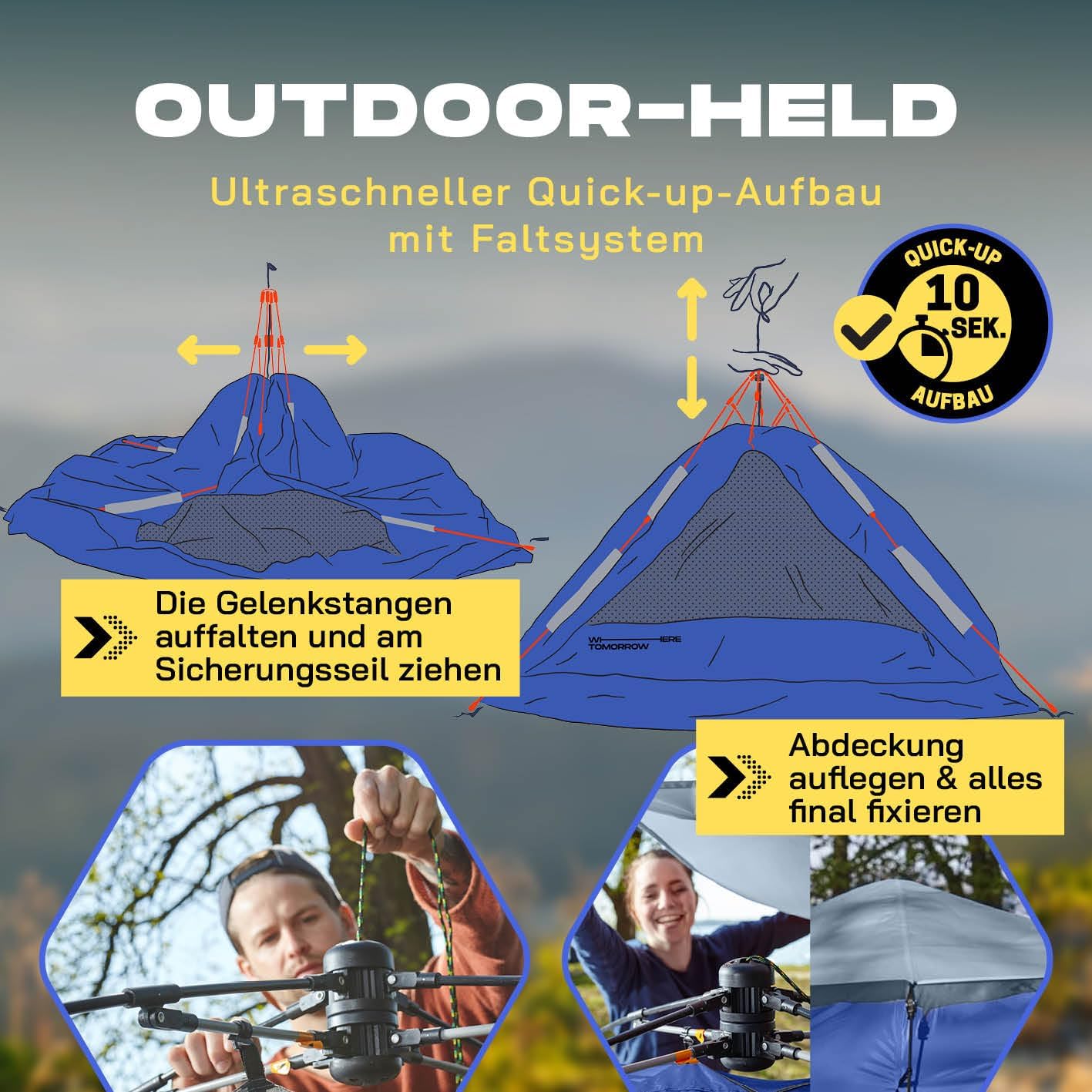 Pop-up-Familienzelt, Blau