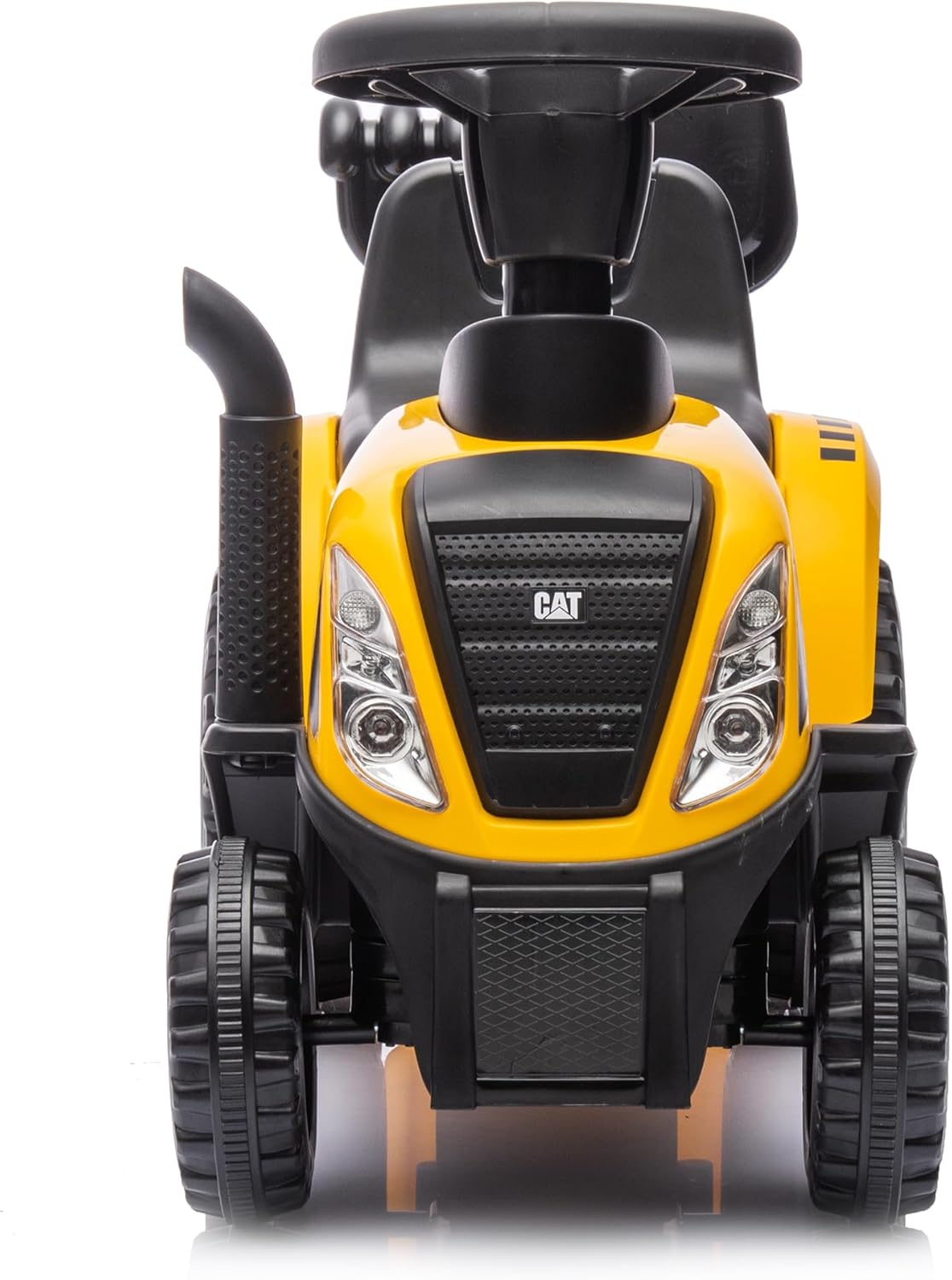 Rutschauto Traktor mit Anhänger, Schaufel und Rechen, Cat Gelb