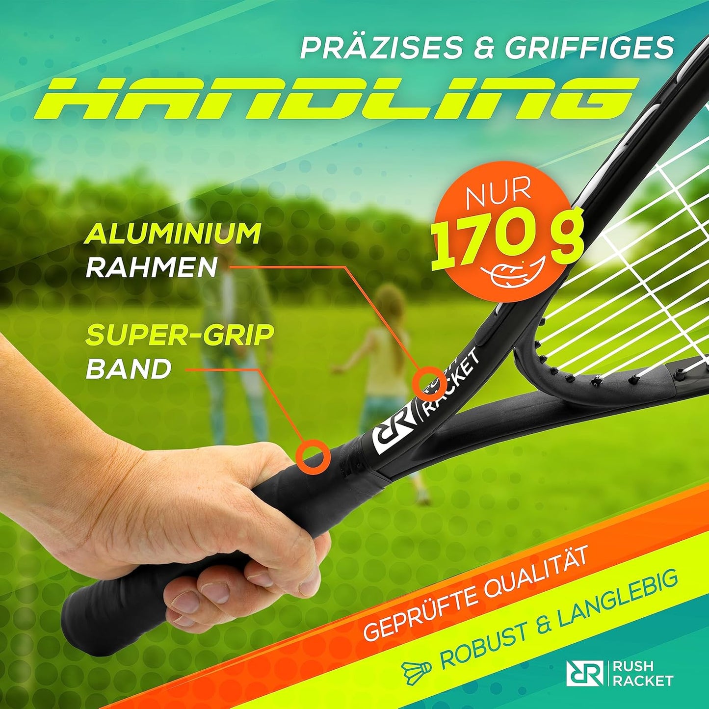 RS3 Speed Badminton Set mit Feldmarkierungen, 2. Schwarz