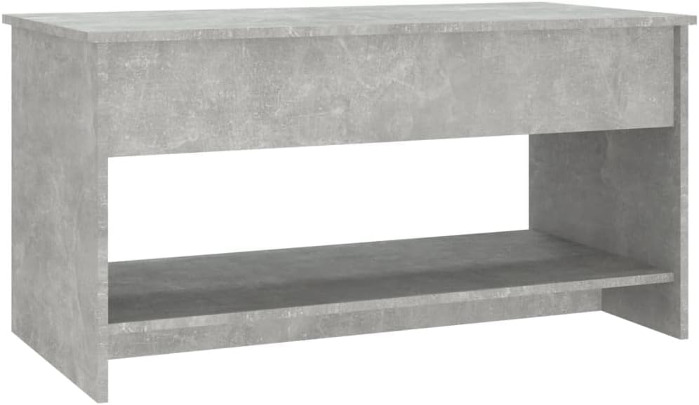 Couchtisch mit verstellbarer Tischplatte, Betongrau 102 x 50 x 52.5 cm