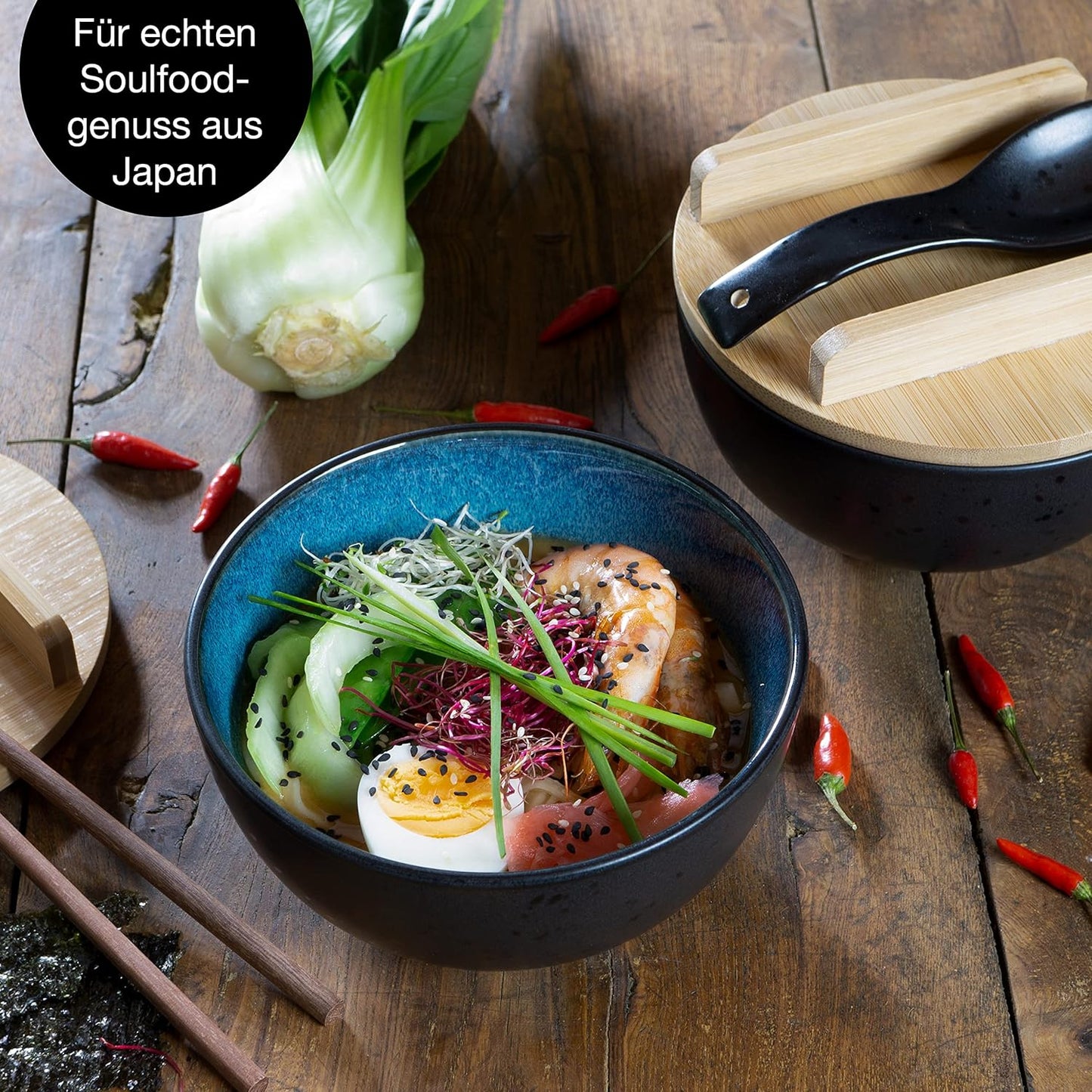 Ramen Schüssel Set, 2x Schale
