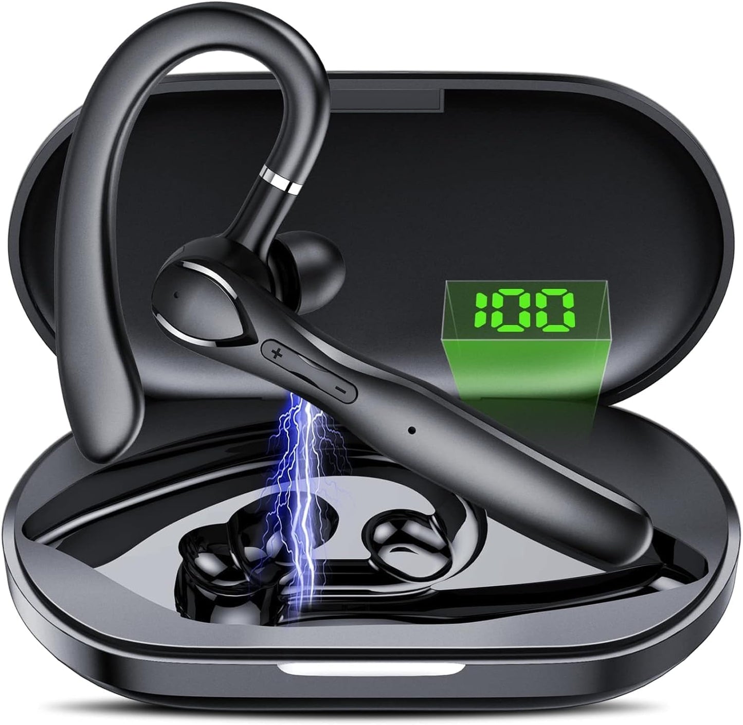 Bluetooth-Headset mit Noise Cancelling Mikrofon, dunkelschwarz