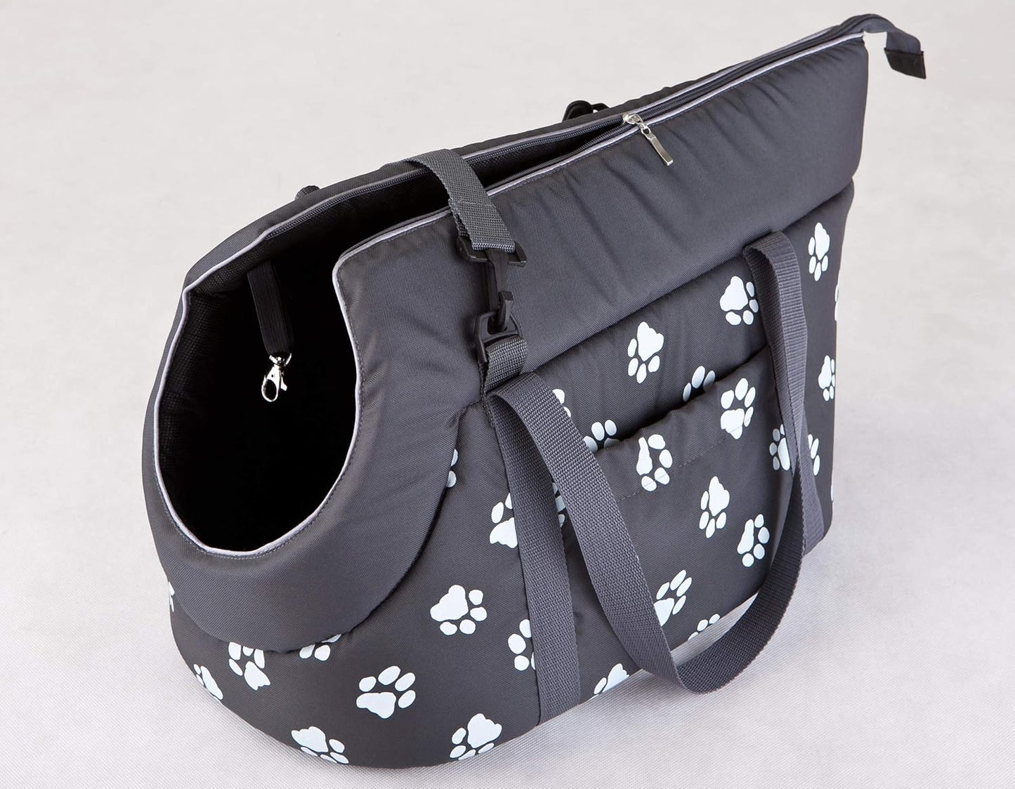 Hundetasche mit Pfotenmuster bis 2.5 kg, S - 26,90 € Schwarzgrau mit Pfoten