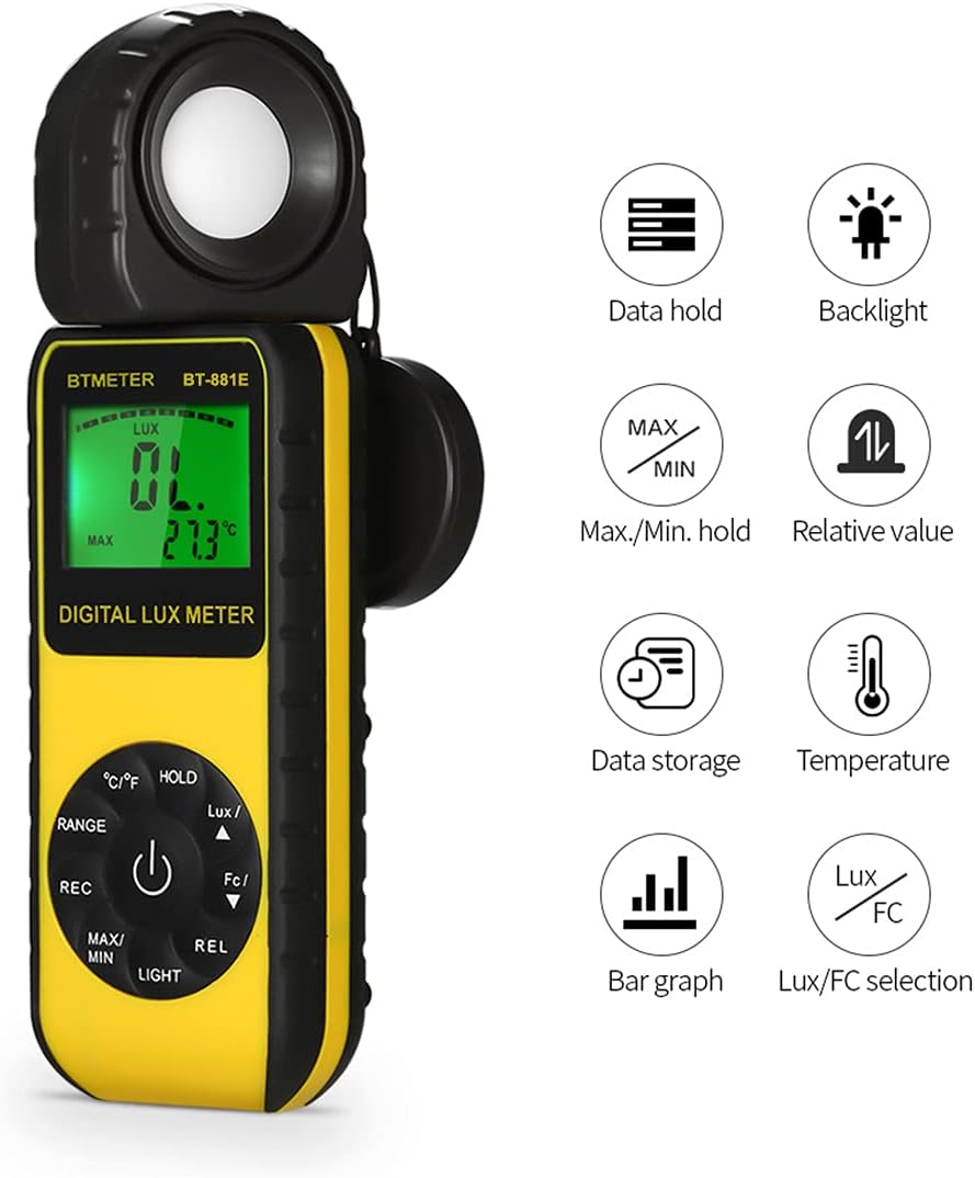 Digitales Luxmeter BT-881E für Pflanzen & Aquarium, BT-881E (0.01~300,000 Lux)