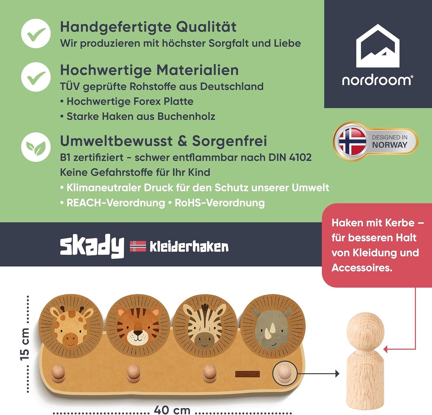 Kindergarderobe skady mit Tiermotiven, skady
