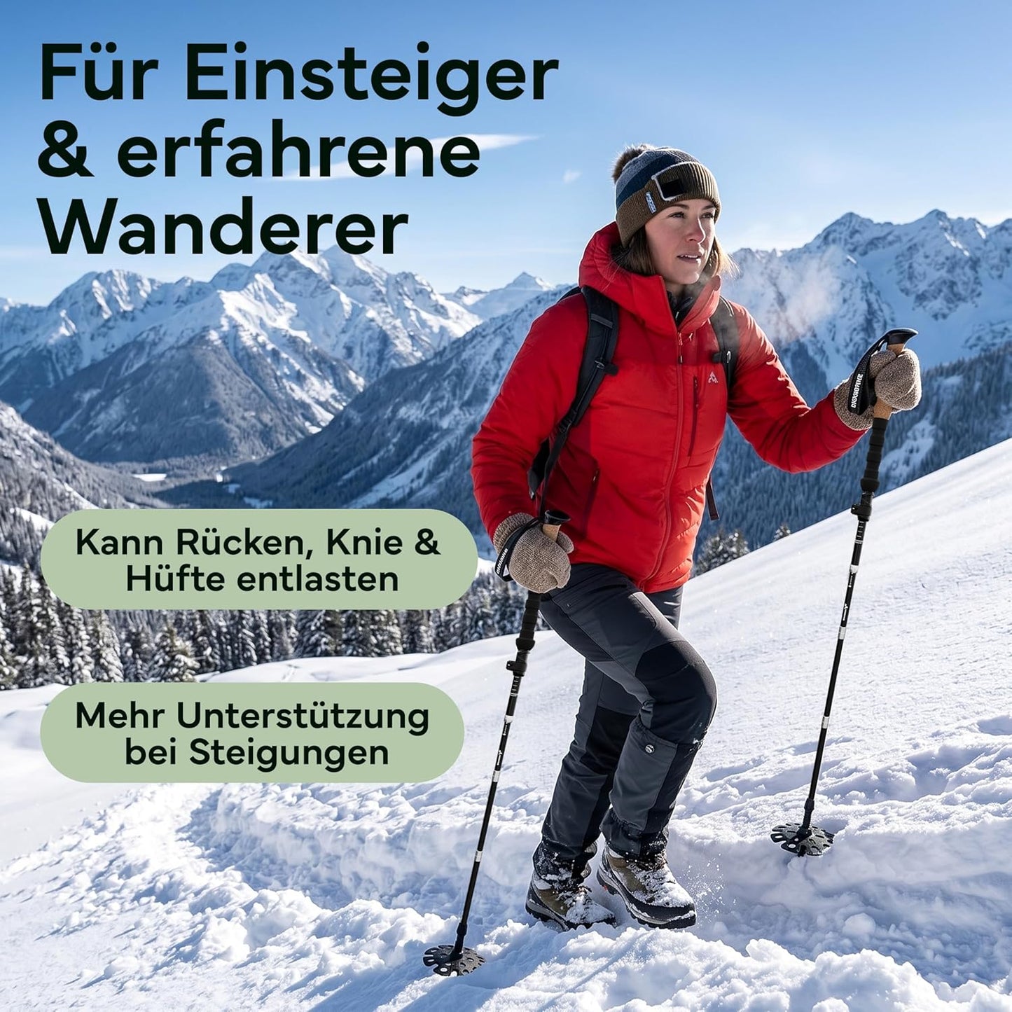 Ultraleichte faltbare Trekkingstöcke, Aluminum 100-120cm