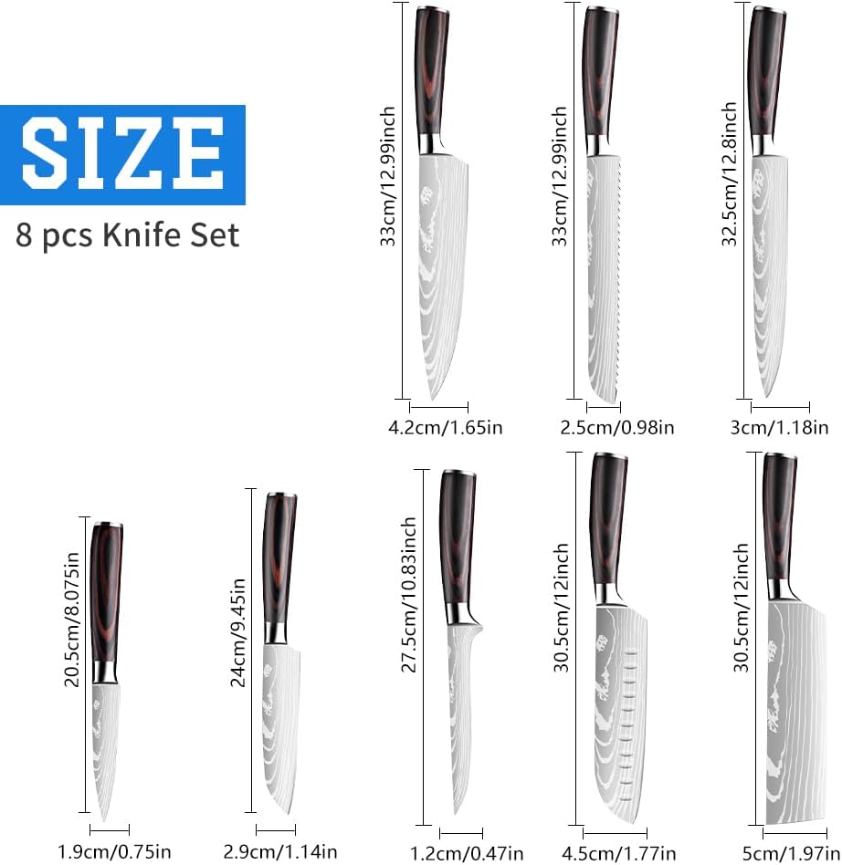 D8 8-teiliges Küchenmesser-Set, 8pcs