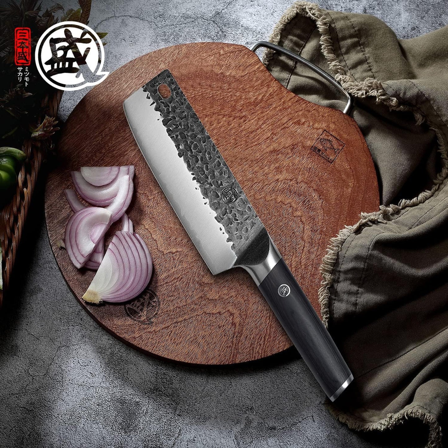 Japanisches Nakirimesser, 17 cm Nakiri Kochmesser|Schwarz