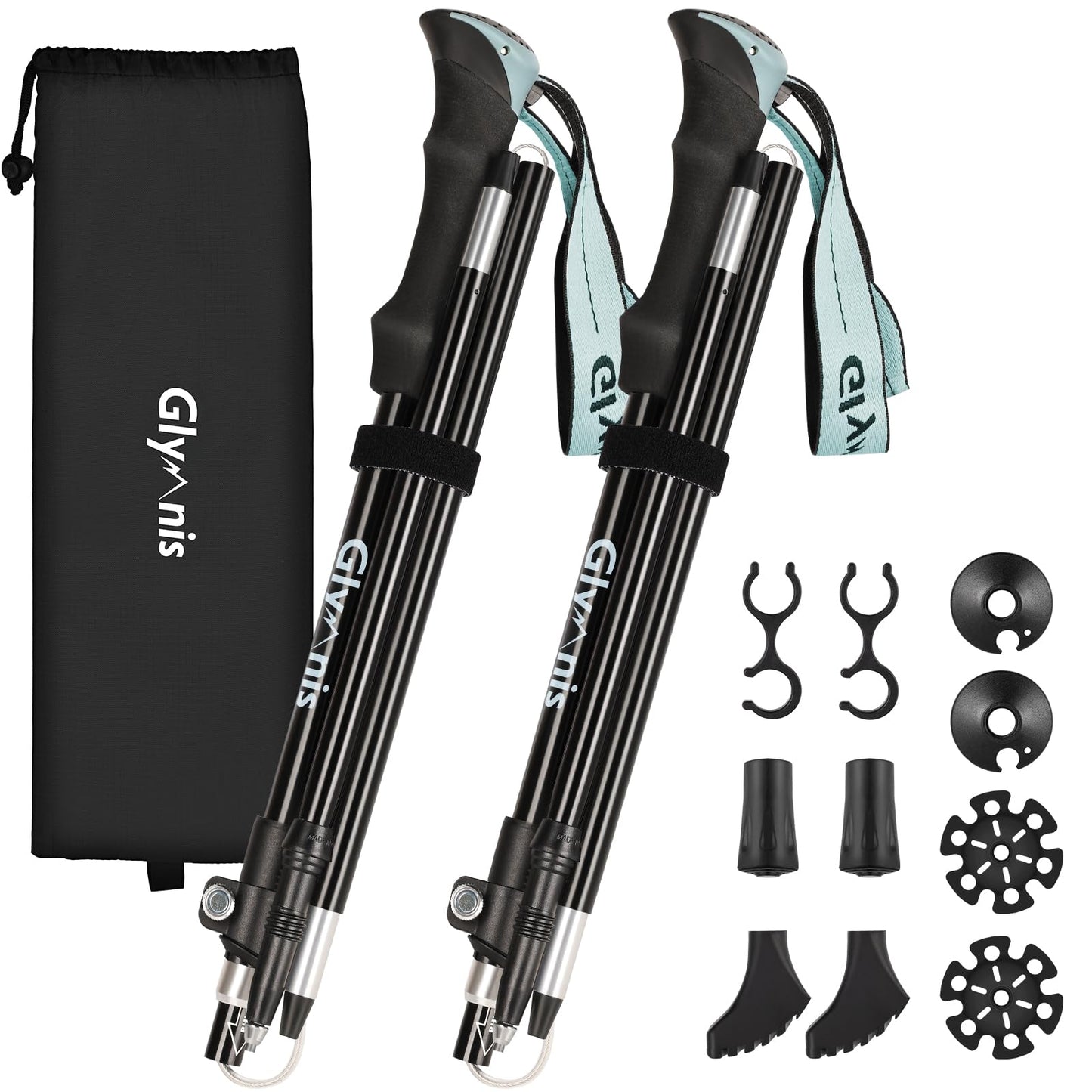 Verstellbare Trekkingstöcke, Seeblau 110-130 cm