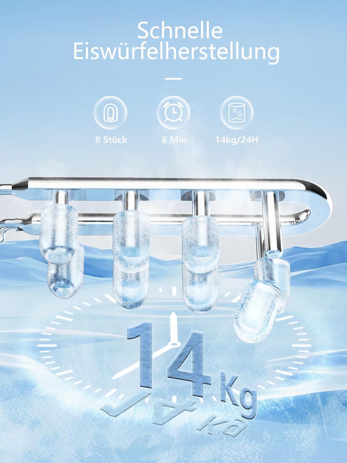 Eiswürfelmaschine, Schwarz