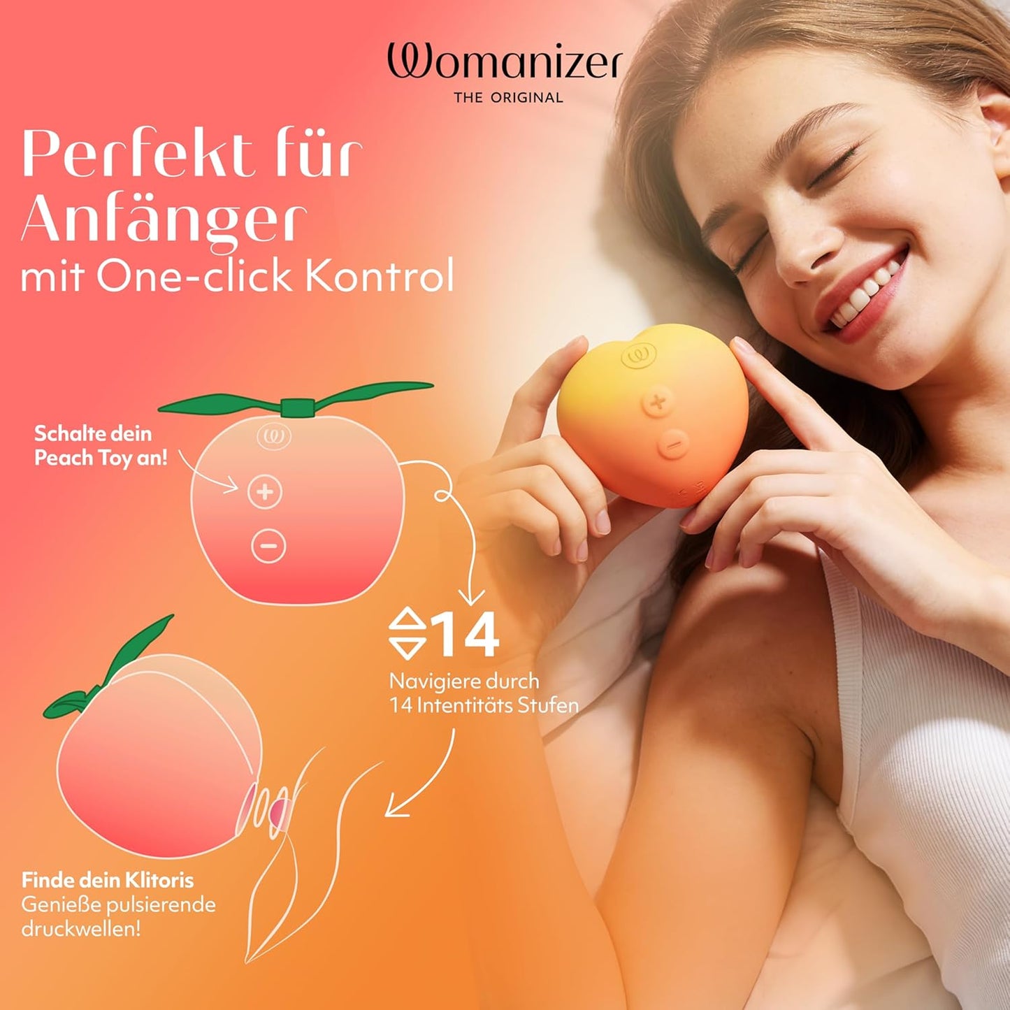 Peach Druckwellenvibrator für Frauen und Paare