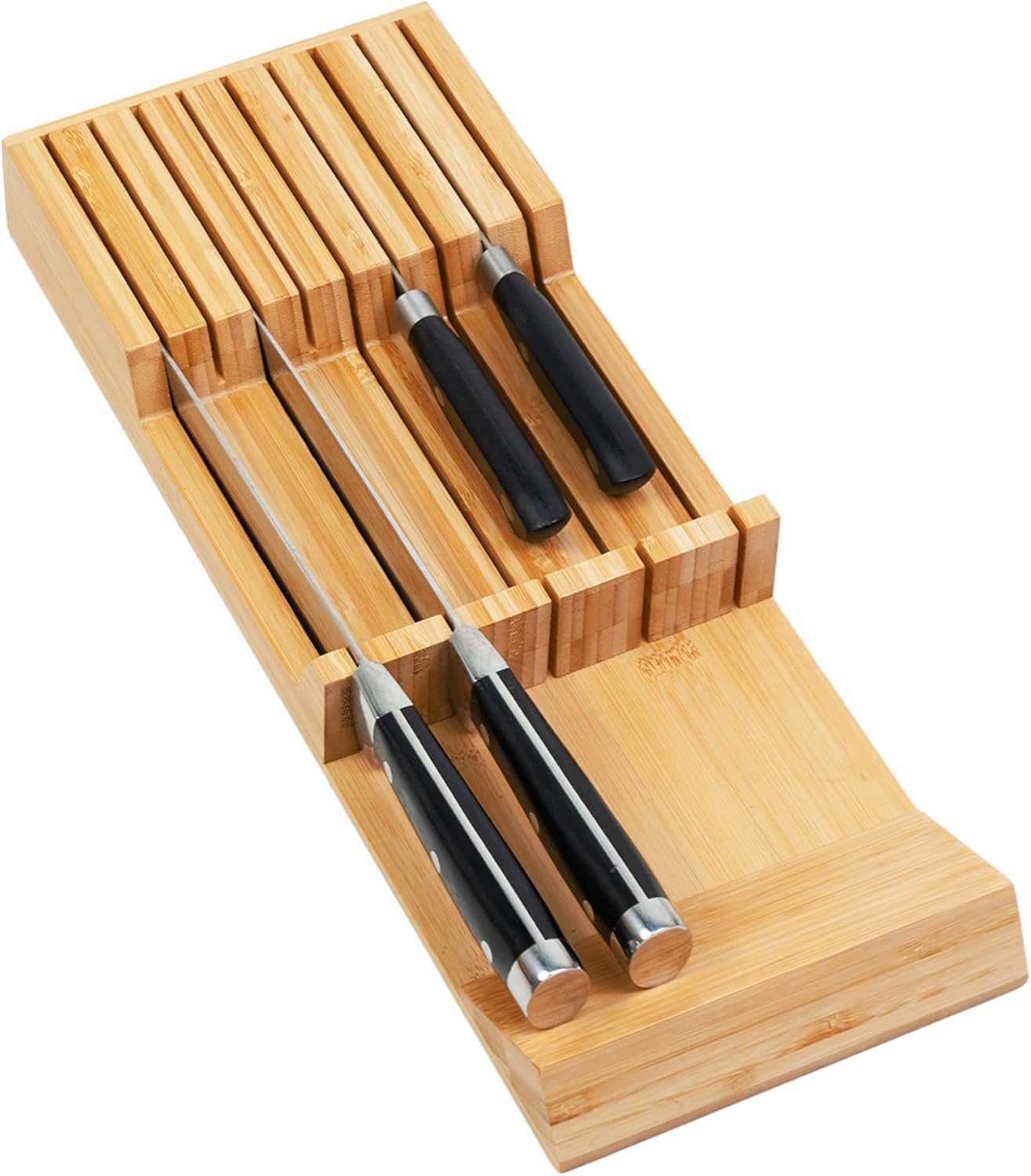Messer Schubladen-Organizer aus Bambus (für 9 Messer), 9 Halterung