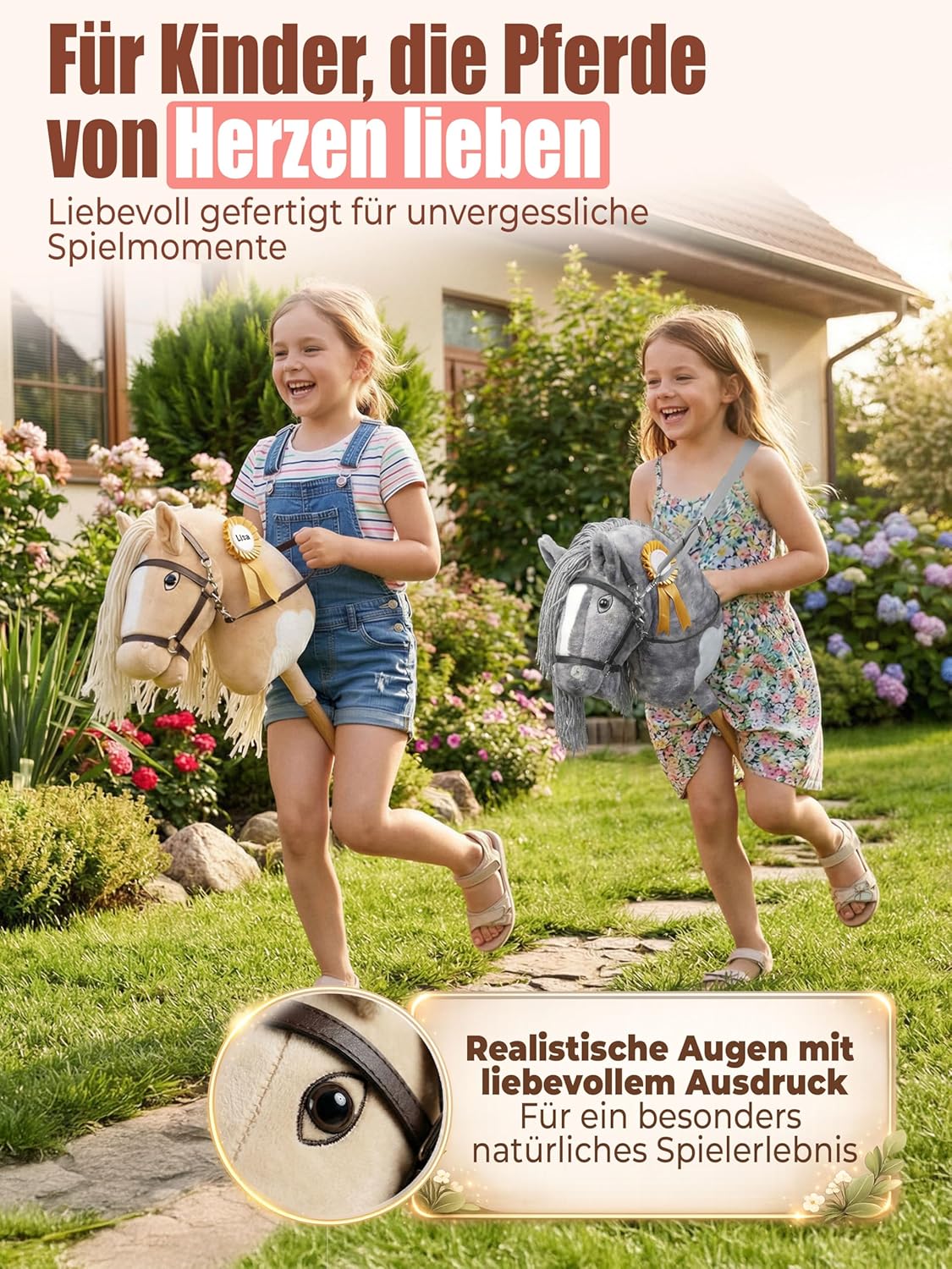 Hobby Horse Steckenpferd, Grau & Weiss