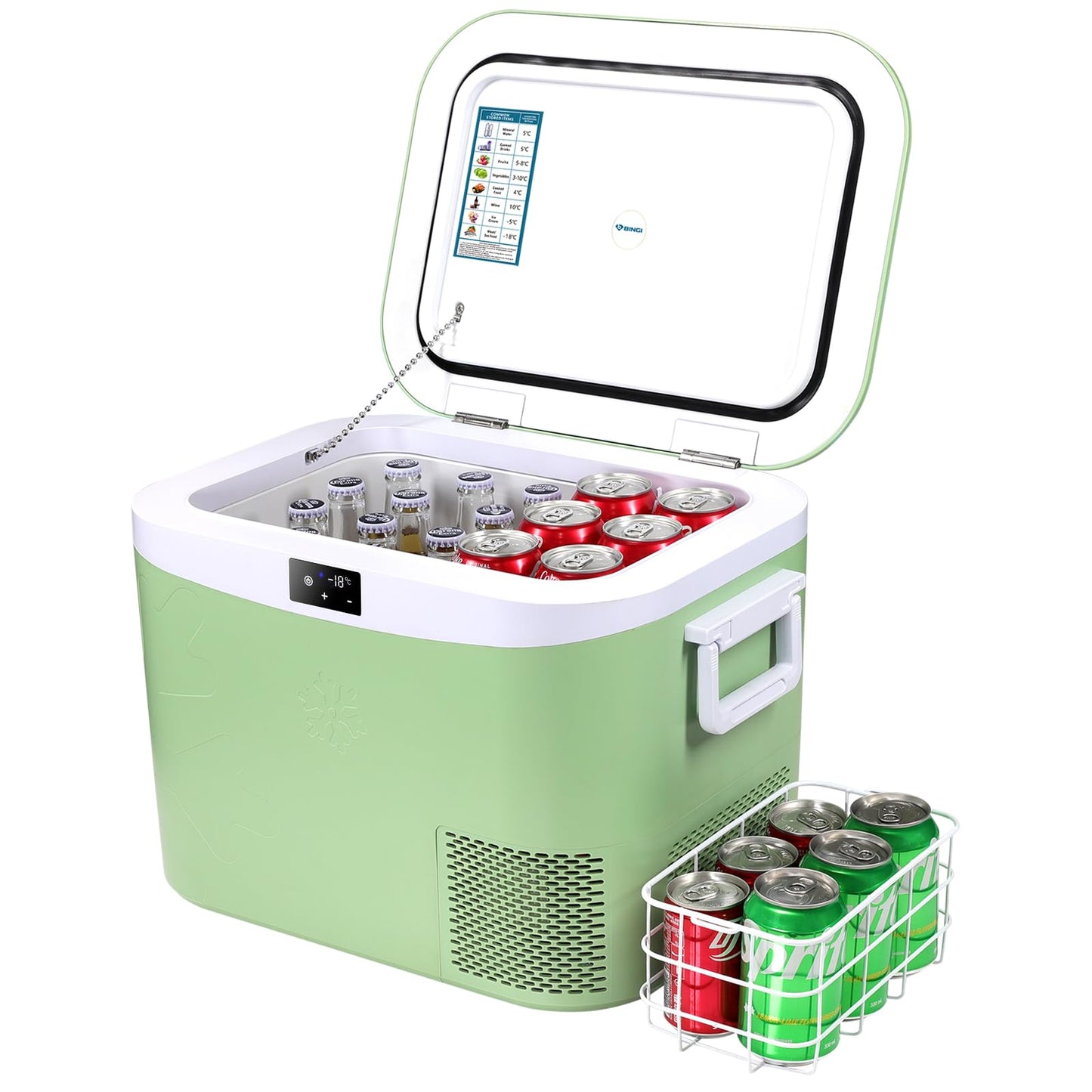 Tragbare Kühlbox für Auto & Camping, 18 Liter Grün