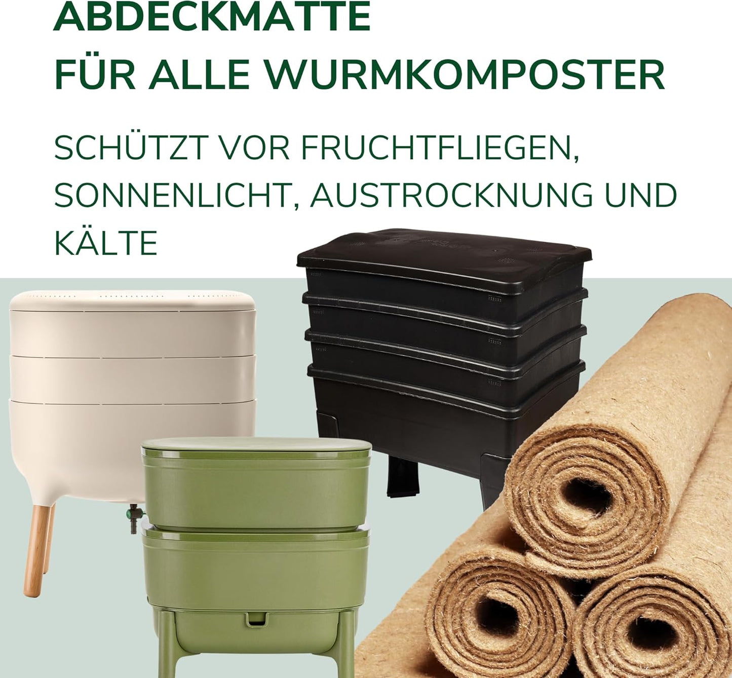 Hanfmatte für Wurmkomposter, 15 Stück