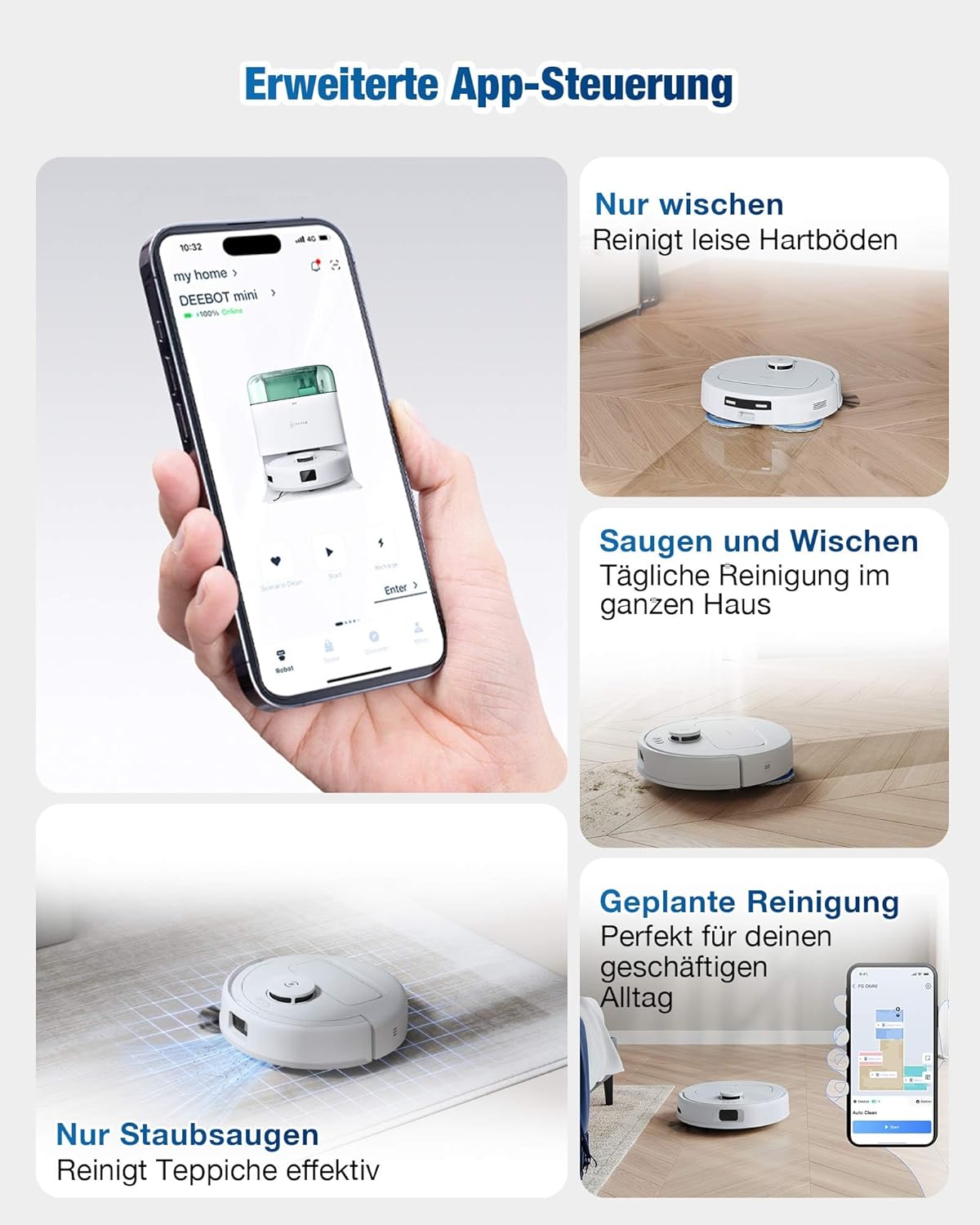 Mini-Saug- und Wischroboter, deebot mini Grün