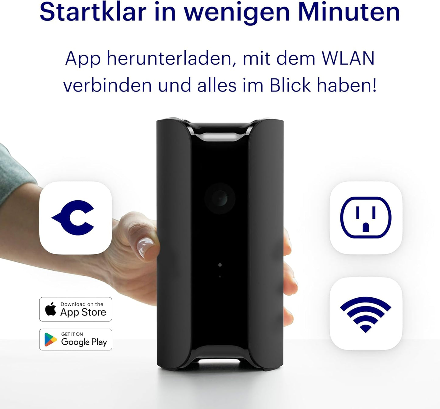 View Überwachungskamera mit 2-Wege-Audio, 24/7 Live-Übertragung, Bewegungsmelder, Nachtsicht