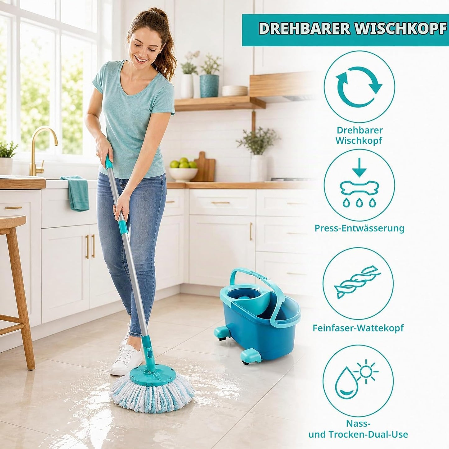 Mikrofaser Wischmop Ersatzbezüge