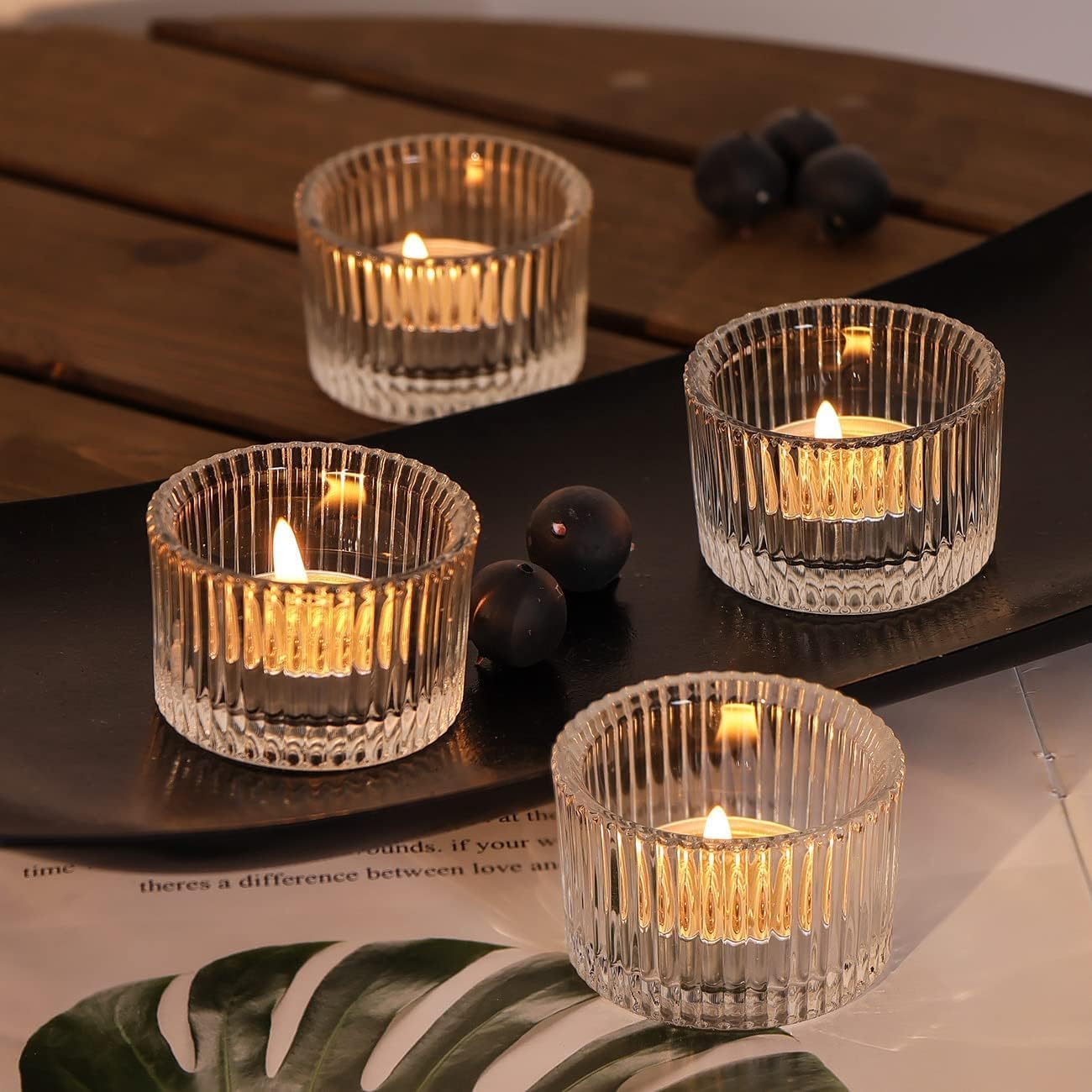 Teelichtgläser-Set für Hochzeitsdeko (24 Stück), Klare
