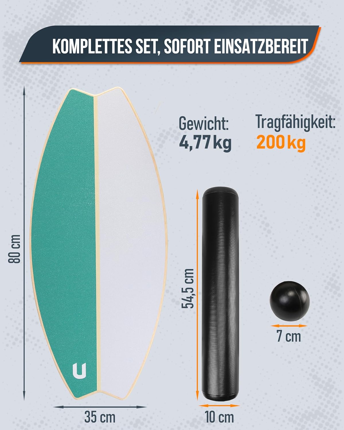 Rutschfestes Balancebrett, #08 Holz – Rechteckig (Magnetisch)