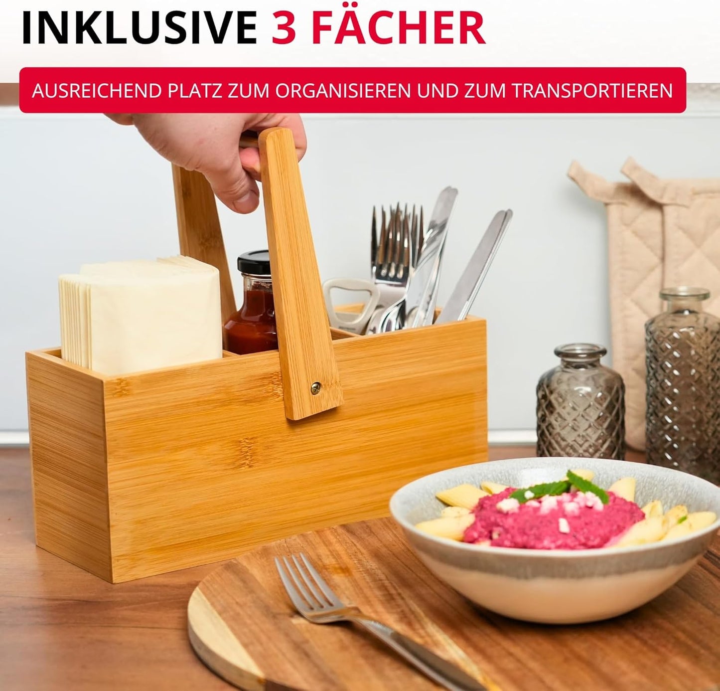 Küchen-Organizer Tapas u. Friends mit 3 Fächern, 3 Fächer