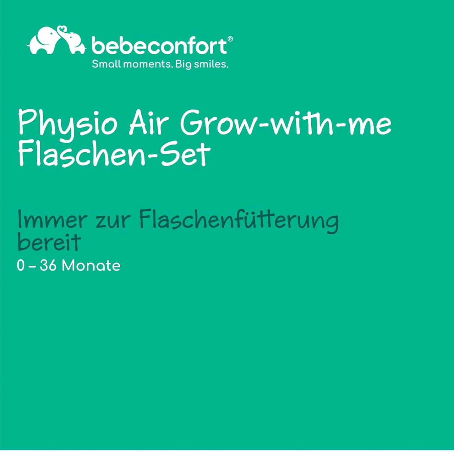 Physio Air Grow-with-Me Babyflaschen, 4 Stück, Anti-Kolik, Wachse mit mir