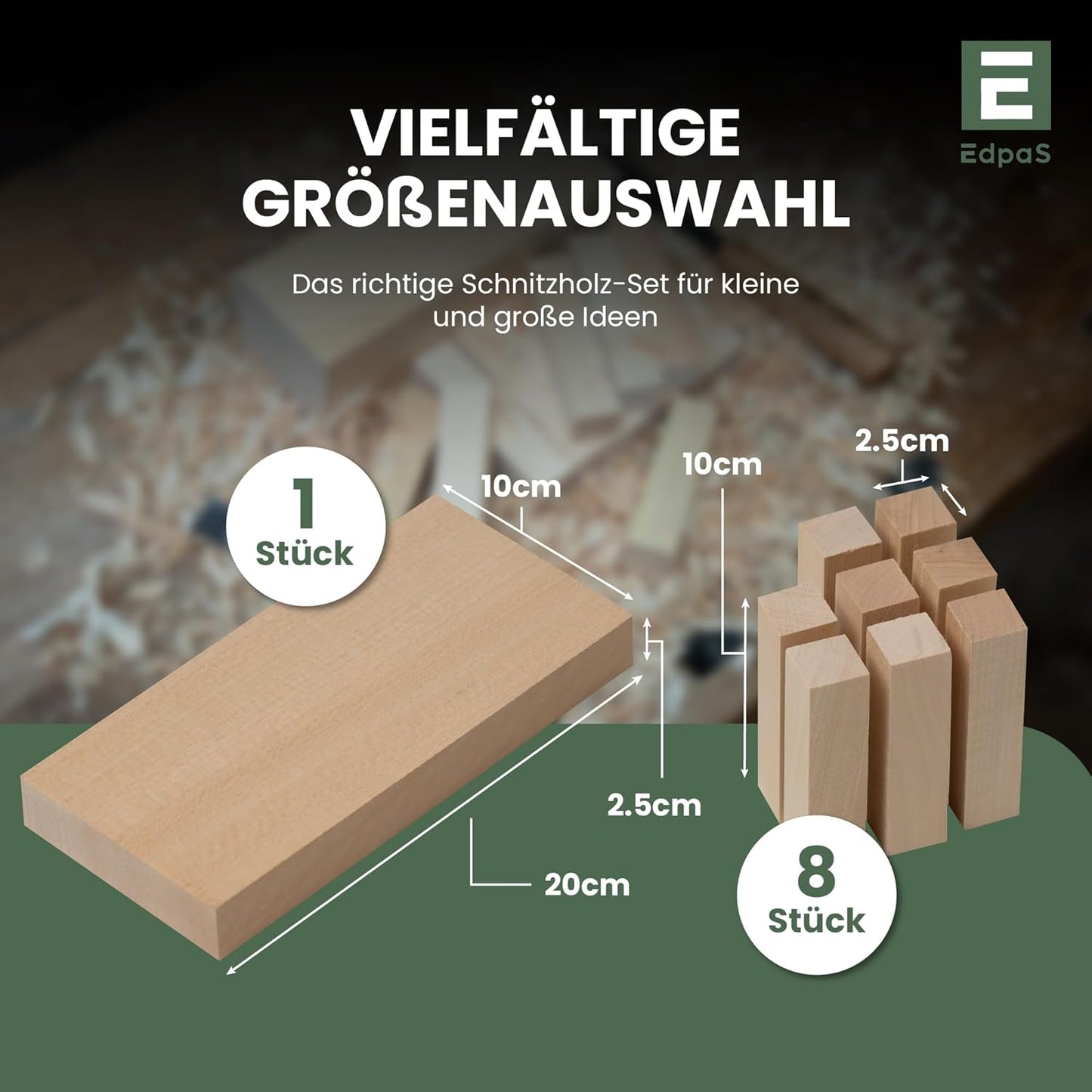 Schnitzholz Set, Basic Set Lindenholz
