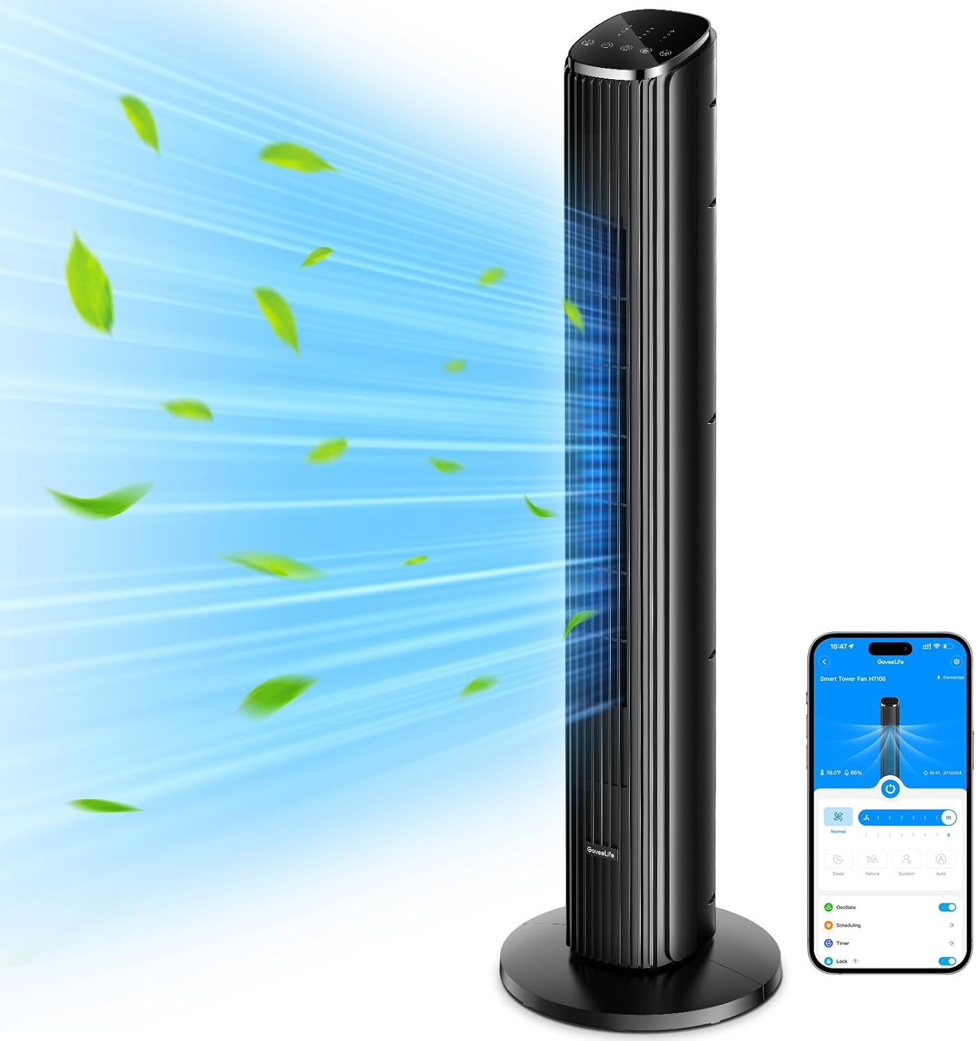 Intelligenter Turmventilator mit App-Steuerung