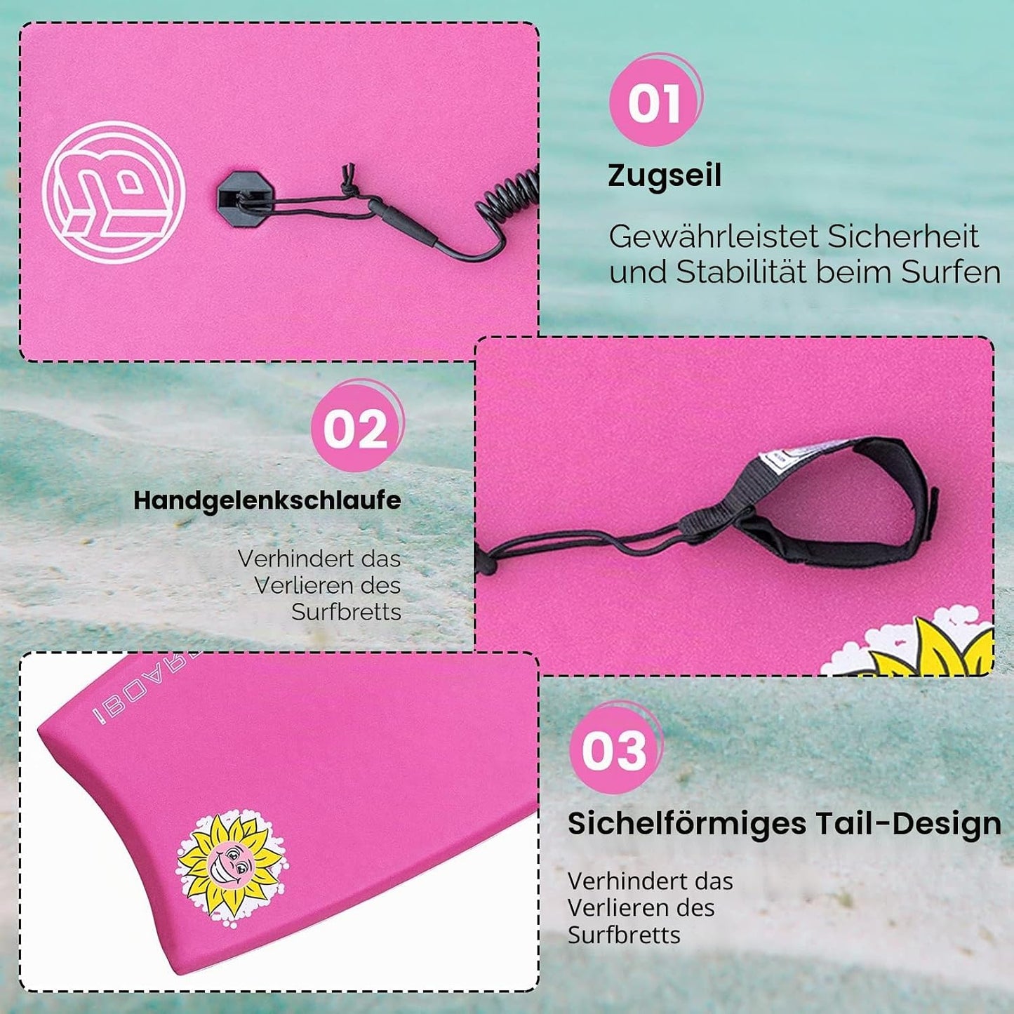 Leichtes Bodyboard, rose