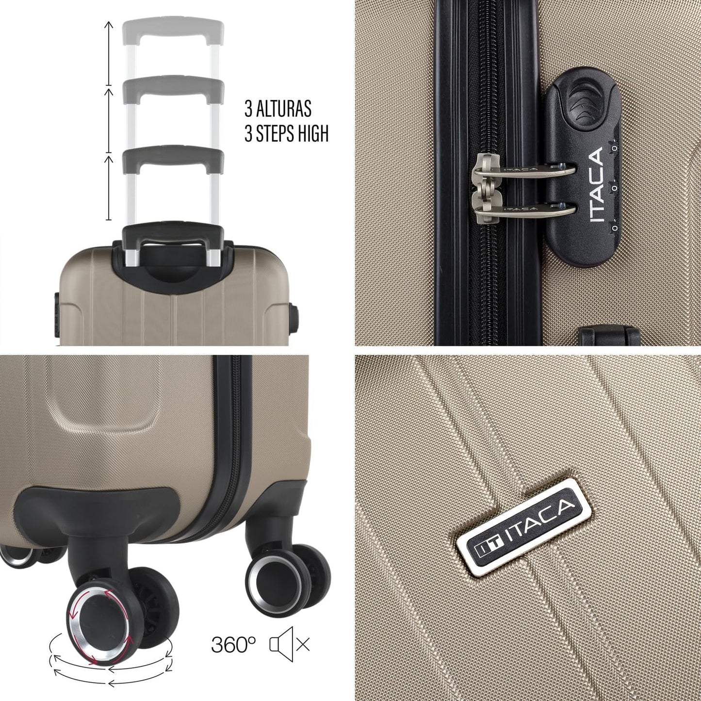 Reisekoffer Set 771100B, Champagner, XS + L