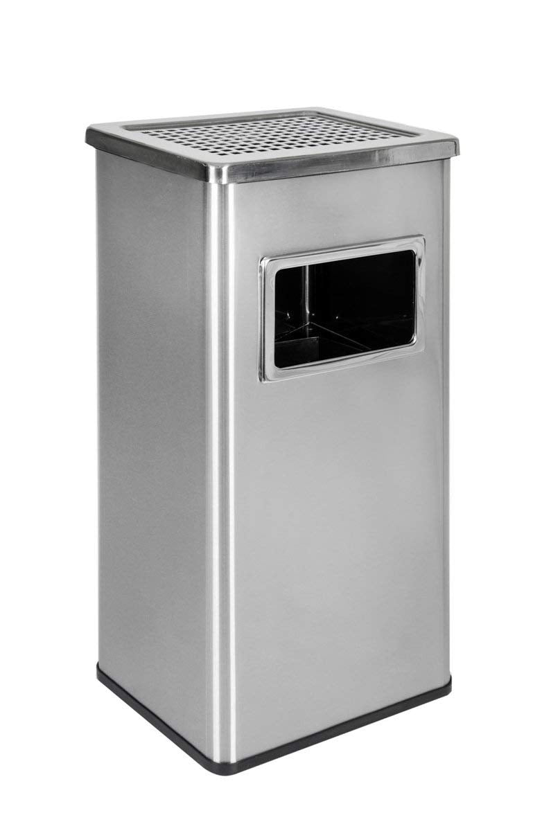 Standaschenbecher mit integriertem Mülleimer, Silber