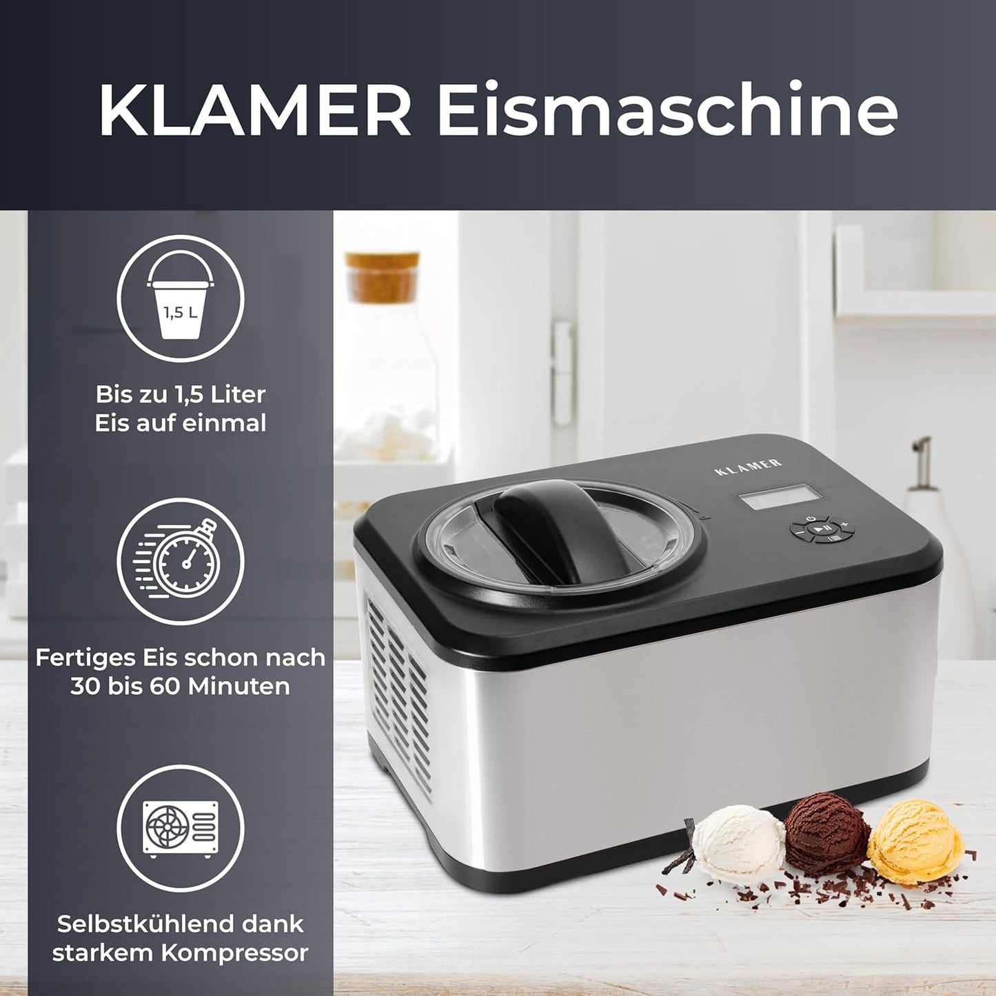 Eismaschine, 1,5L