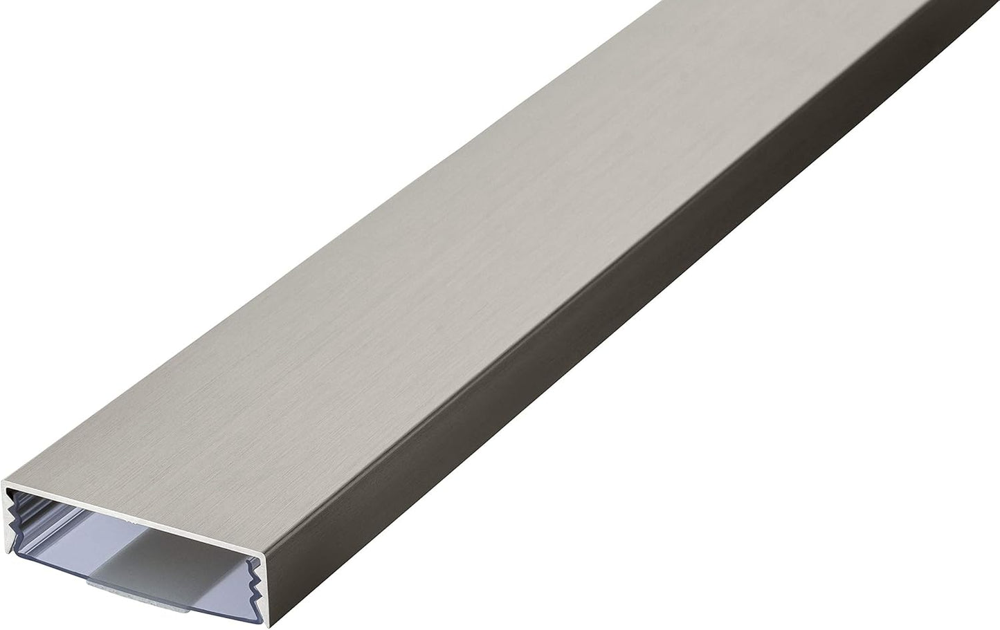 Flacher selbstklebender Kabelkanal aus Edelstahl (100 cm), Länge: 100cm