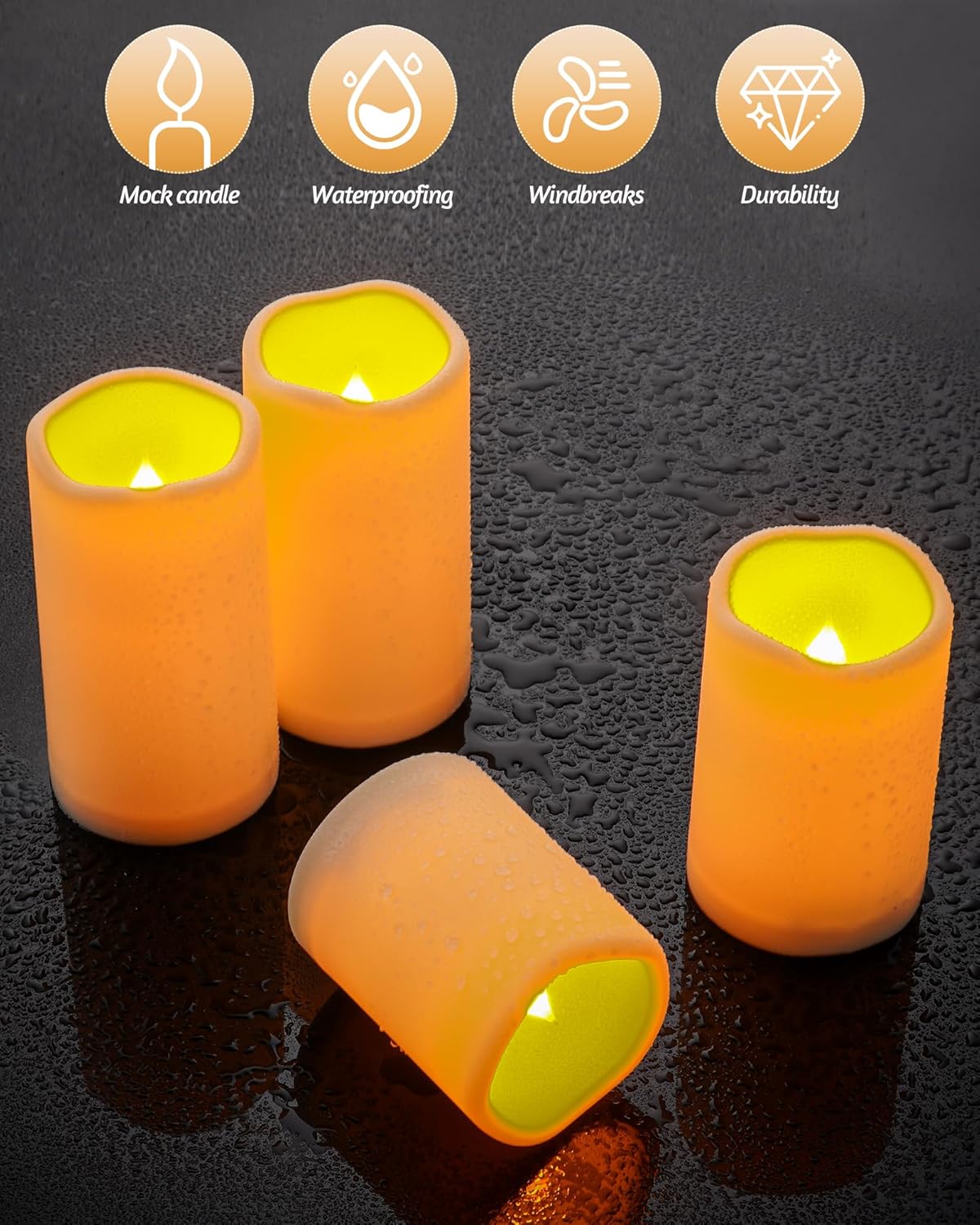 12 Stück LED-Kerzen-Set mit Fernbedienung, Wasserdichte Kerzen-12pcs