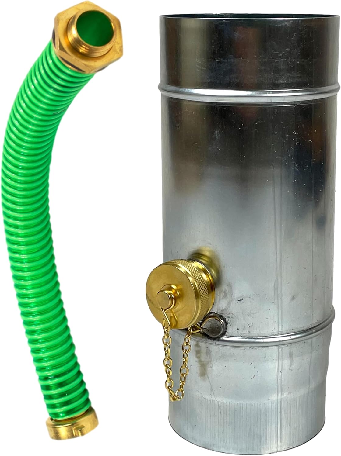 Regensammler mit Schlauch- und Fassanschluss, Titan-Zink 100 mm