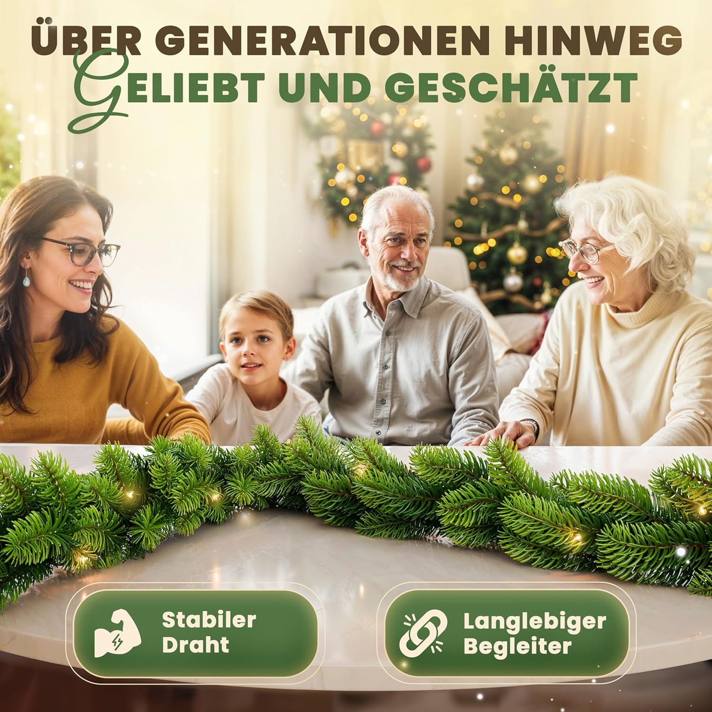 Weihnachtsgirlande 270 cm, ohne Beleuchtung 270 cm