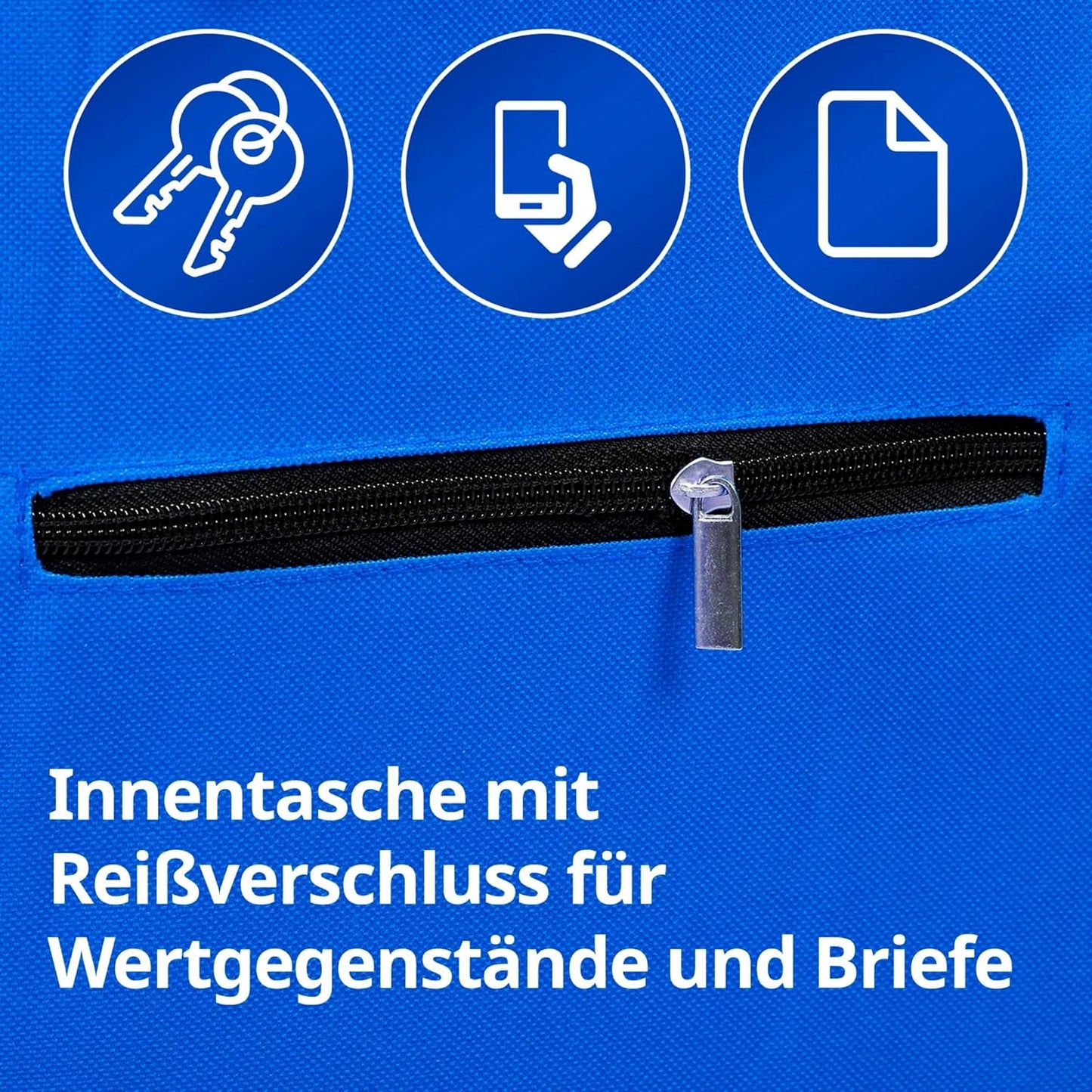 Klappbarer Einkaufstrolley mit Rollen (40 Liter), Blau