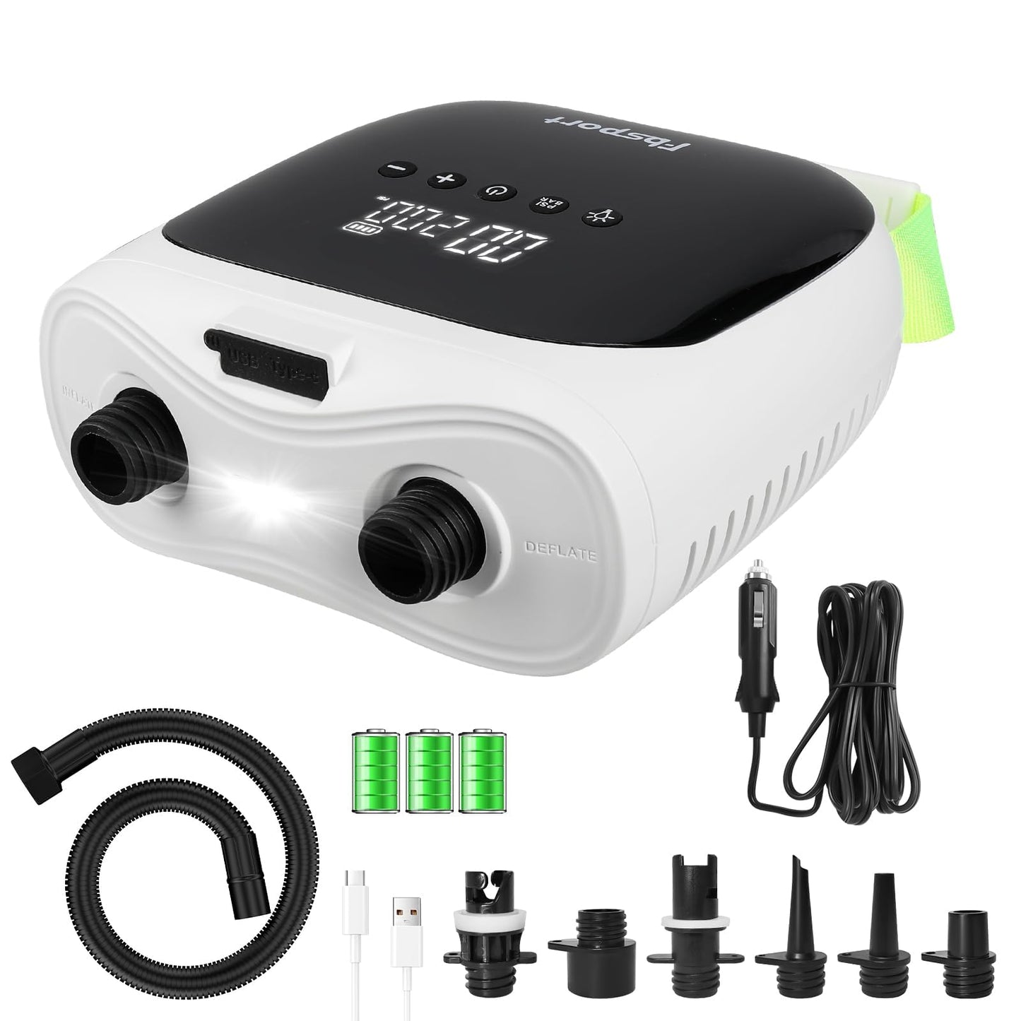 Elektrische SUP Pumpe mit Akku, Weiss