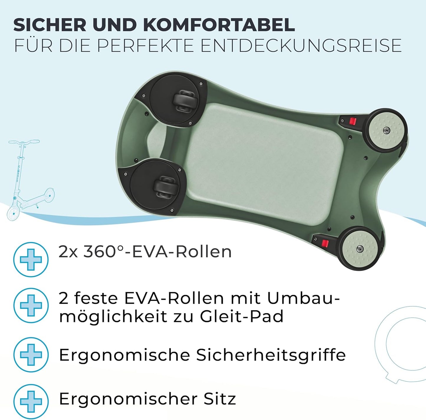 2in1 Lauflernwagen & Rutschauto ECO, Pistazie