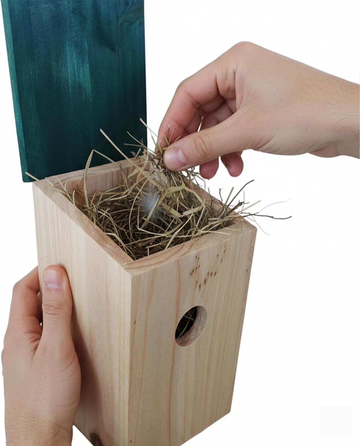 Nistkasten-Set für Spatzen & Meisen (4 Stück), Natur/ Grün