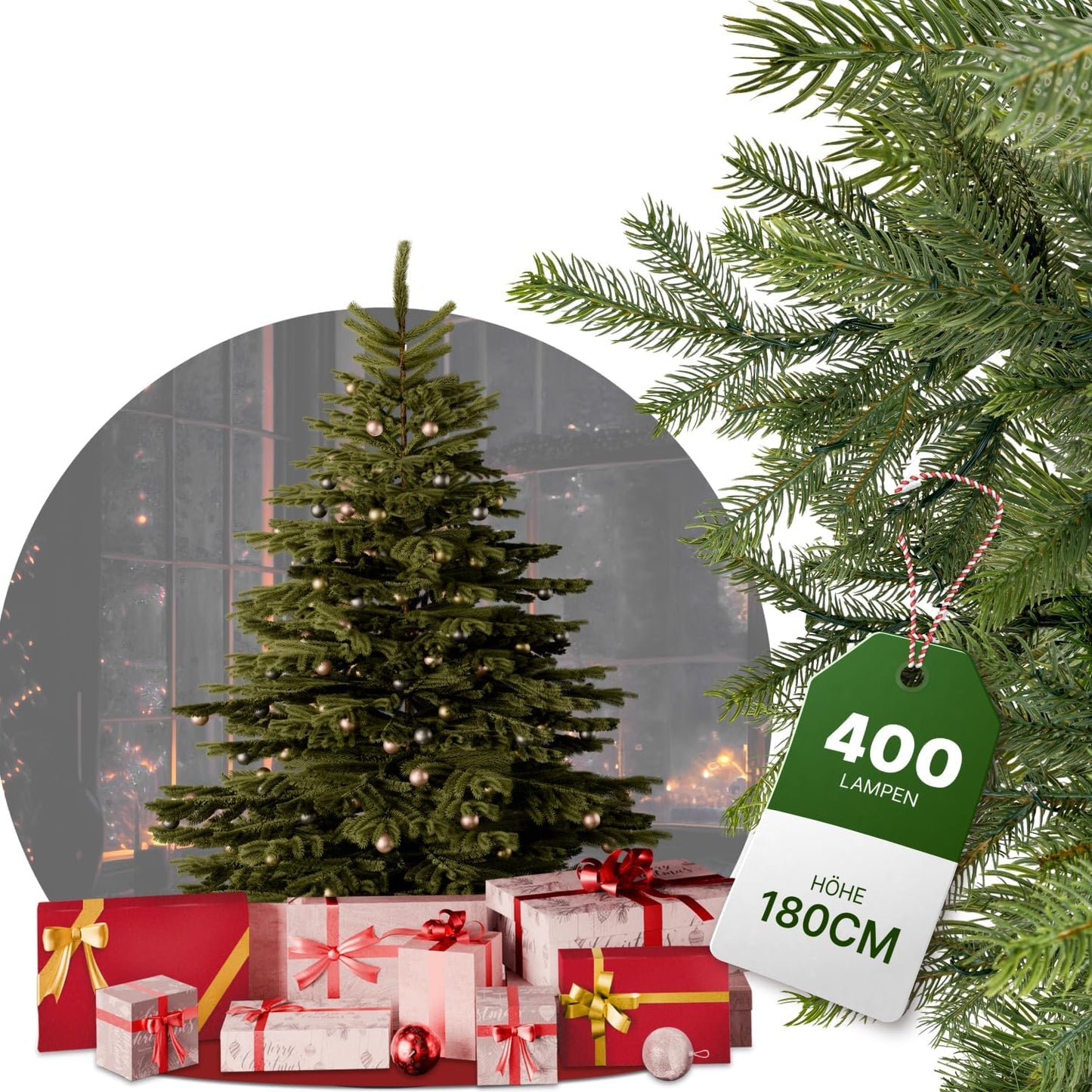 Künstlicher Weihnachtsbaum, 180 cm LED
