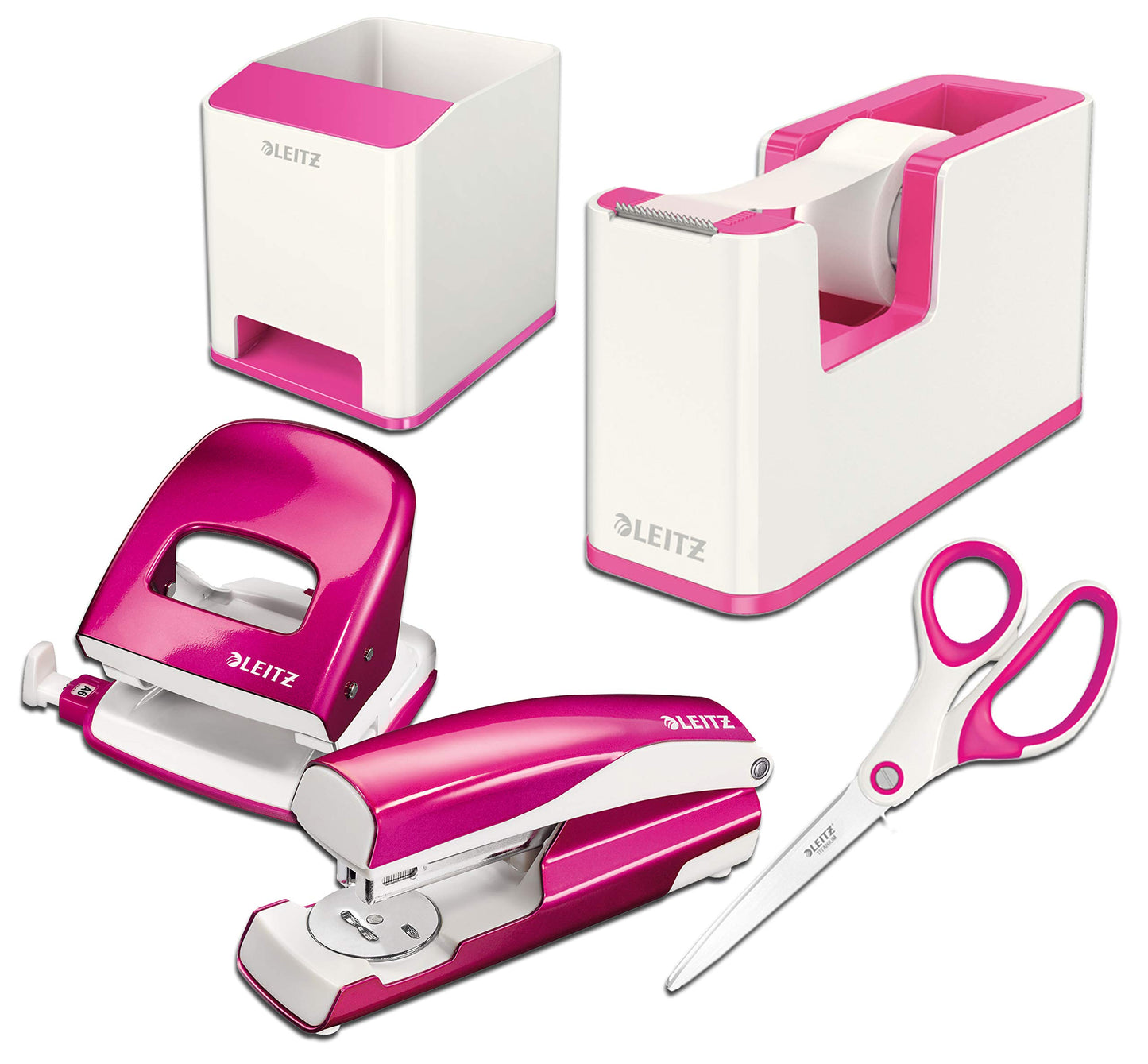5-teiliges Wow Schreibtisch-Accessoires Komplett-Set, Komplett - Set Pink