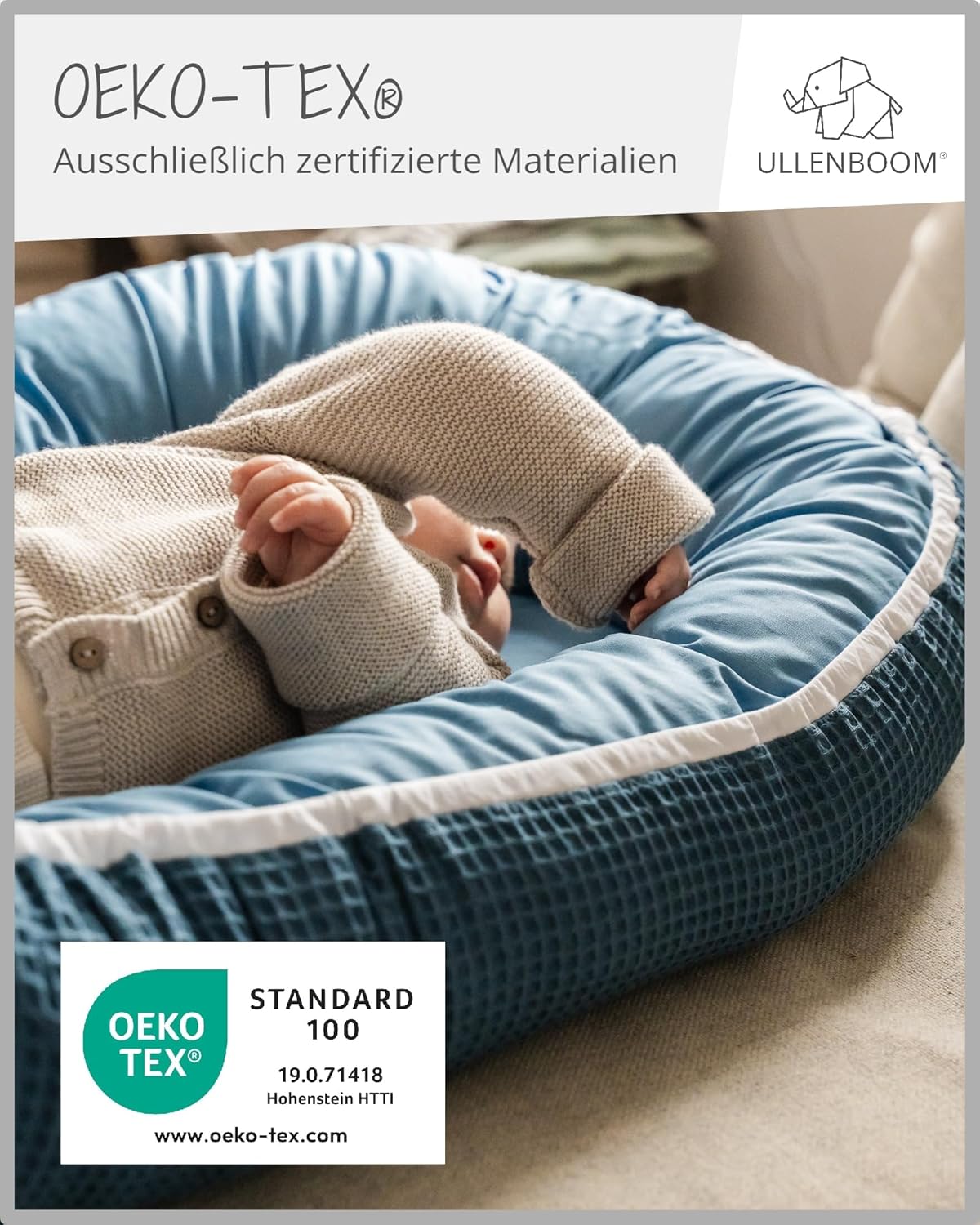 Babynest für Neugeborene, Blau Babynest