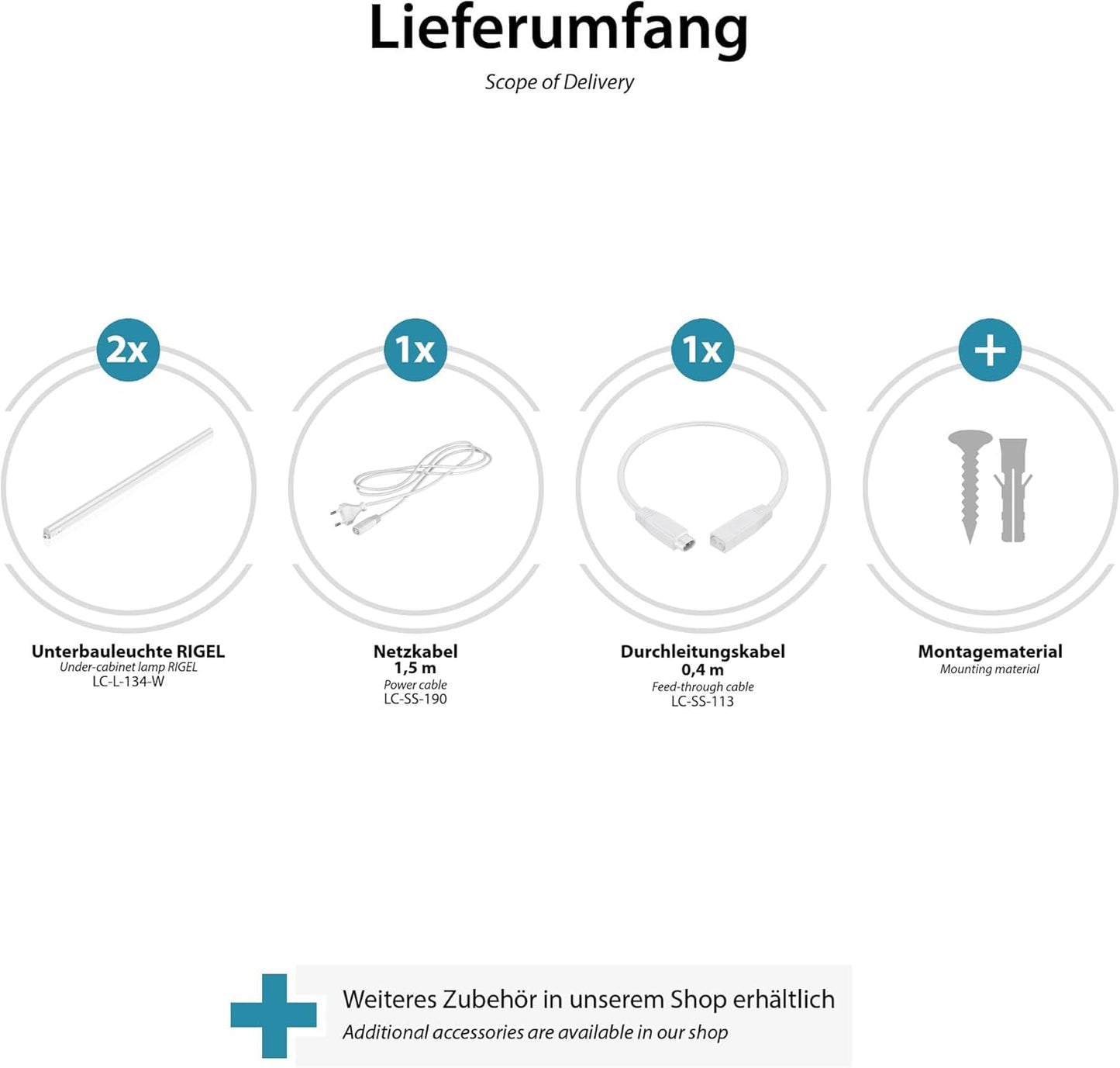 2er Set LED Unterbau-Leuchten Rigel, 2er Set 87,3cm / 1 118lm