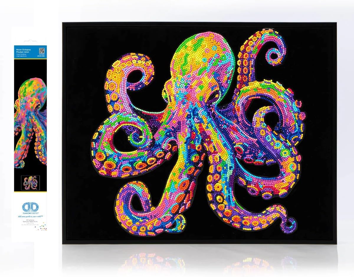 Diamond-Painting-Set Neon Oktopus